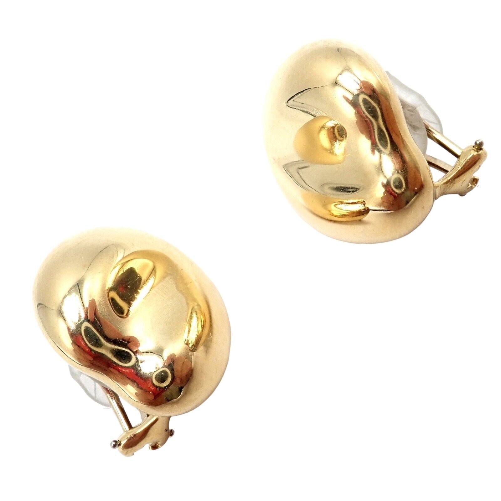 Authentic Tiffany & Co Peretti 18k Yellow Gold Extra Large Thumbprint Earrings | Fortrove