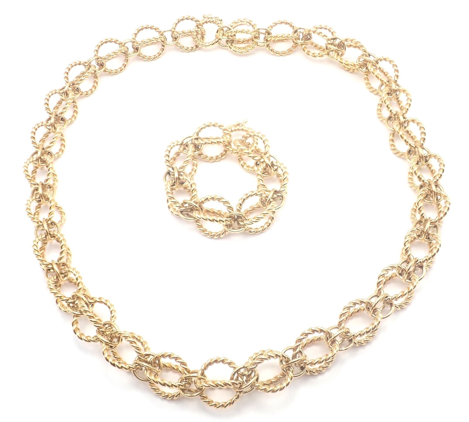 Jean Schlumberger for Tiffany & Co. Jewelry & Watches:Fine Jewelry:Necklaces & Pendants Tiffany & Co Schlumberger Circle Rope 18k Yellow Gold Long 23" Link Necklace