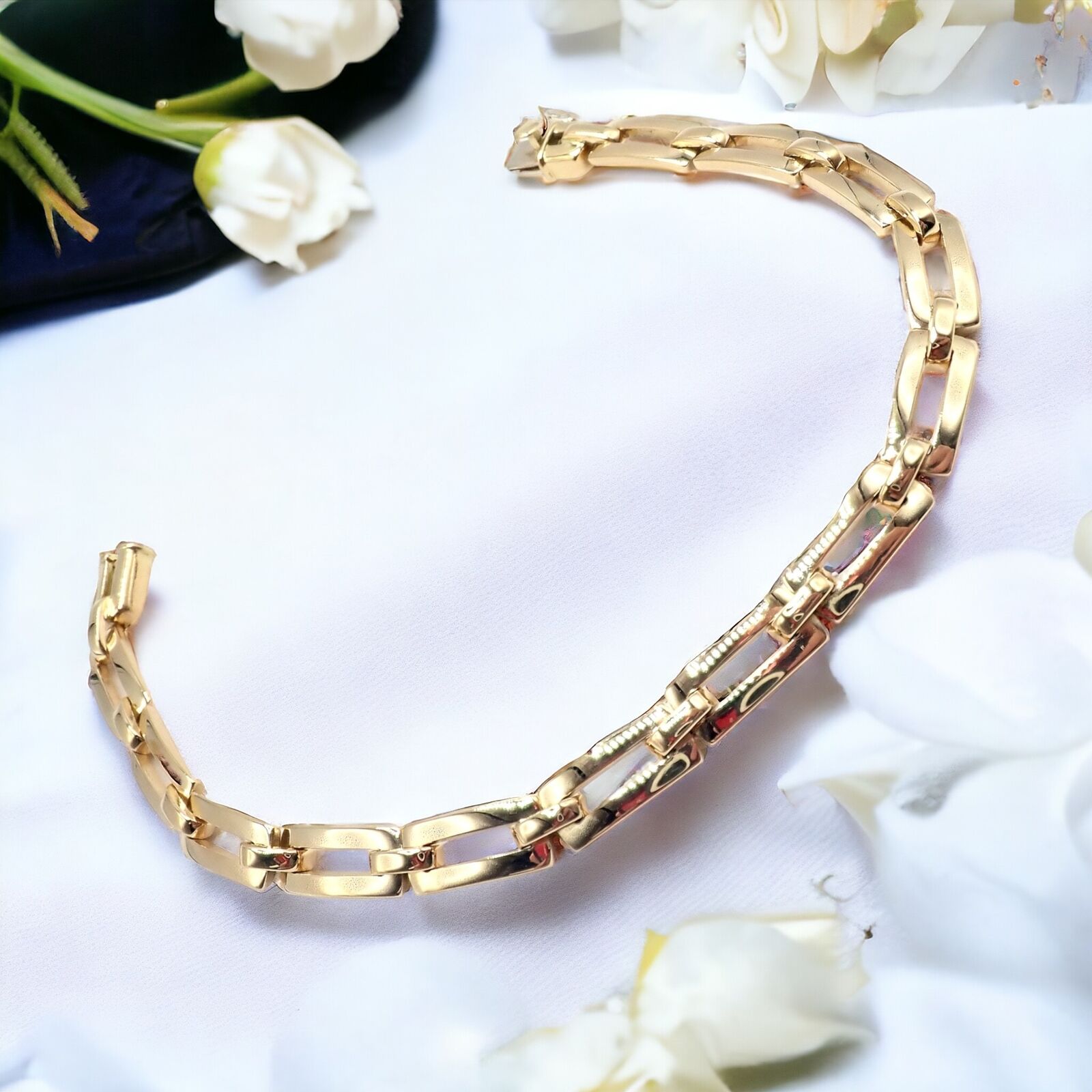 Cartier Jewelry & Watches:Fine Jewelry:Bracelets & Charms Authentic! Cartier Vintage 18k Yellow Gold Diamond Link Bracelet 1993