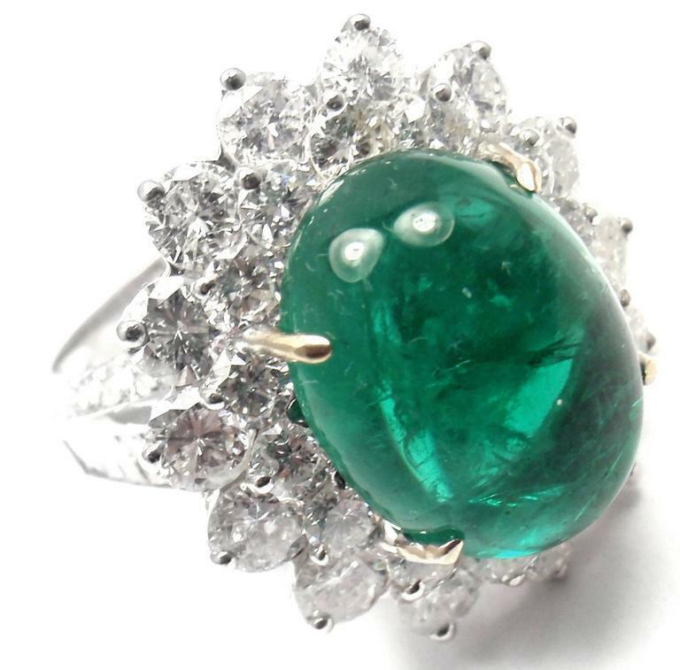 Craig Drake Jewelry & Watches:Fine Jewelry:Rings Authentic Craig Drake 18k White Gold Large 10.97ct Emerald Diamond Cocktail Ring