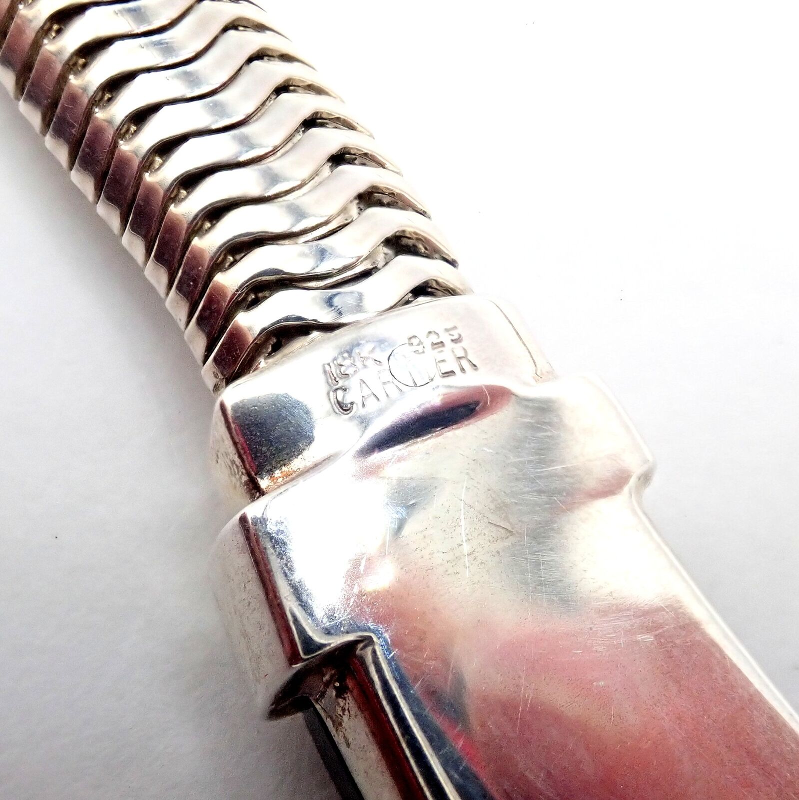 Authentic! Vintage Cartier 18k Yellow Gold + Silver Art Deco Onyx Necklace | Fortrove