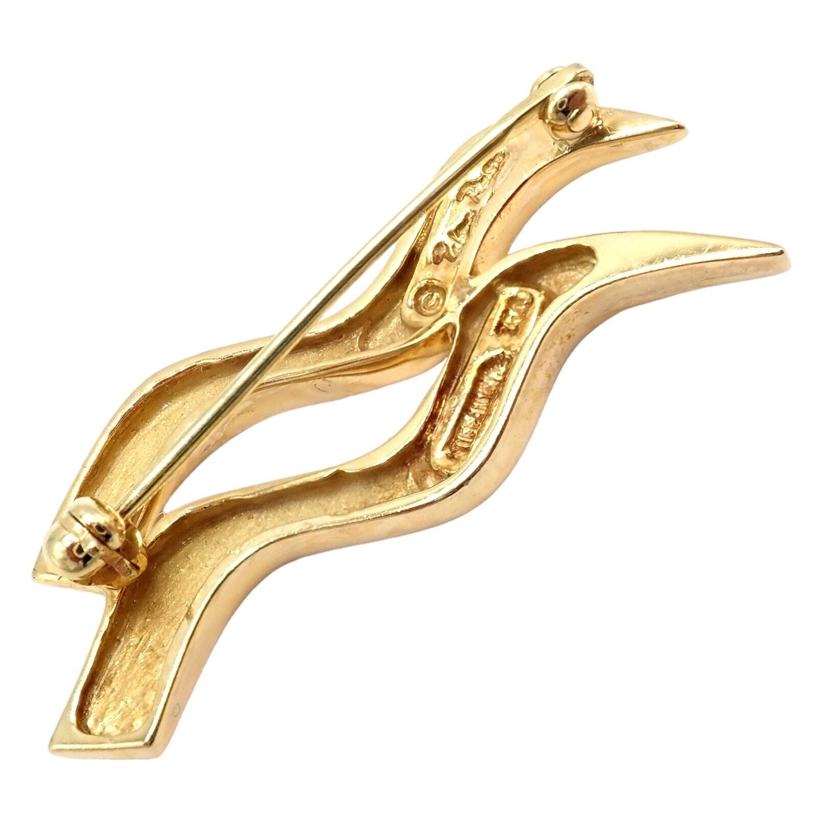 Authentic! Tiffany & Co 18k Yellow Gold Picasso Zodiac Aquarius Brooch Pin | Fortrove