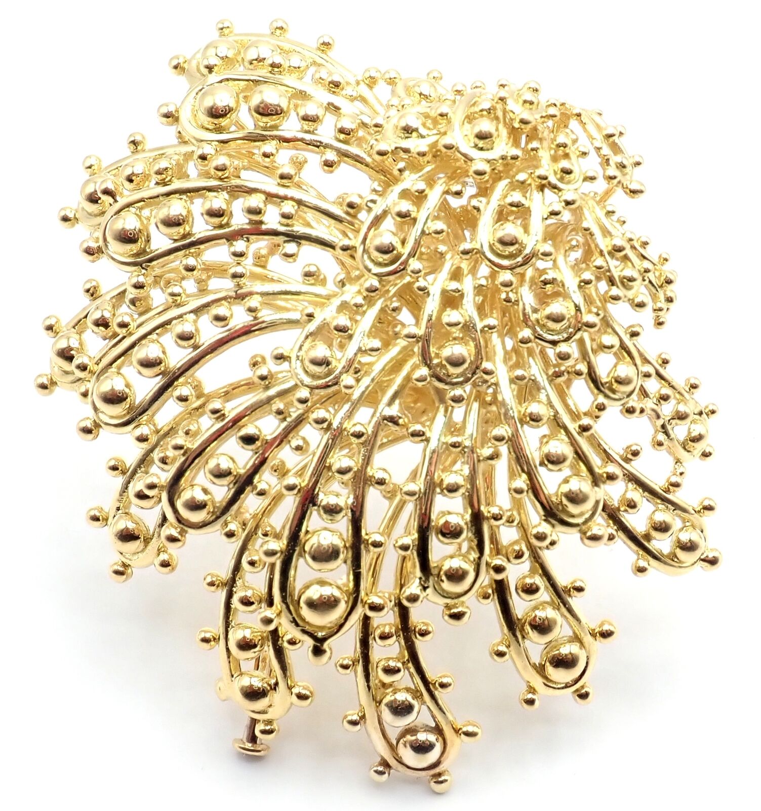 Rare! Authentic David Webb 18k Yellow Gold Large Brooch Pin | Fortrove