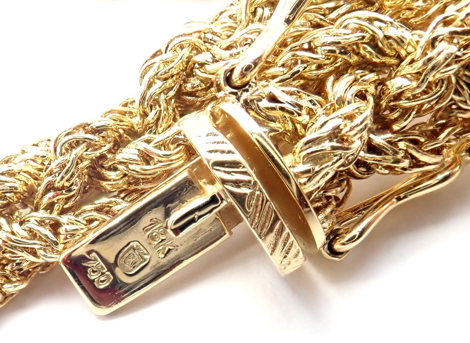 Authentic! Vintage Tiffany & Co 18k Yellow Gold Basketweave Link Chain Necklace | Fortrove