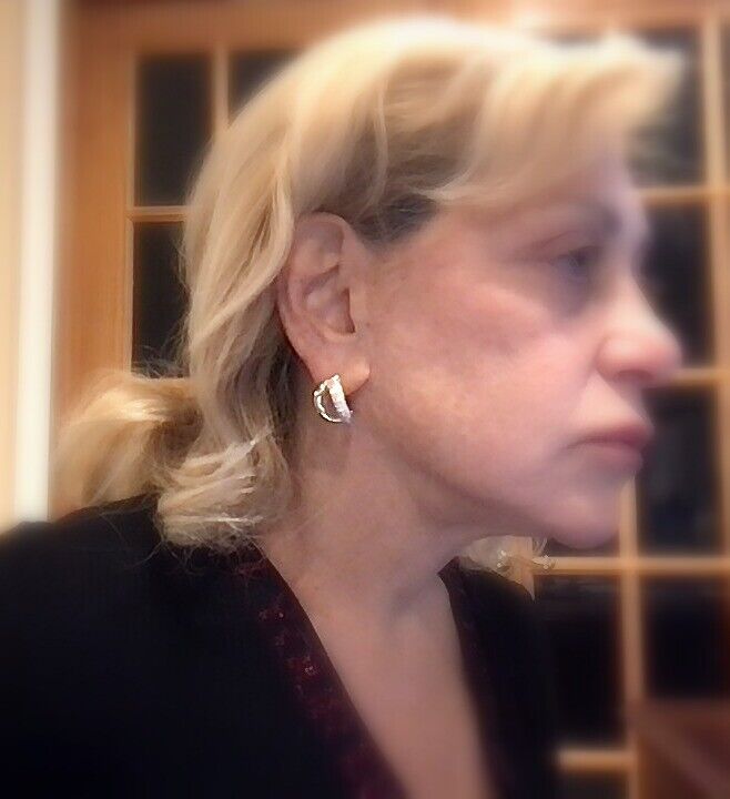 Authentic! Mauboussin Paris 18k Yellow Gold Diamond Double Hoop Earrings | Fortrove