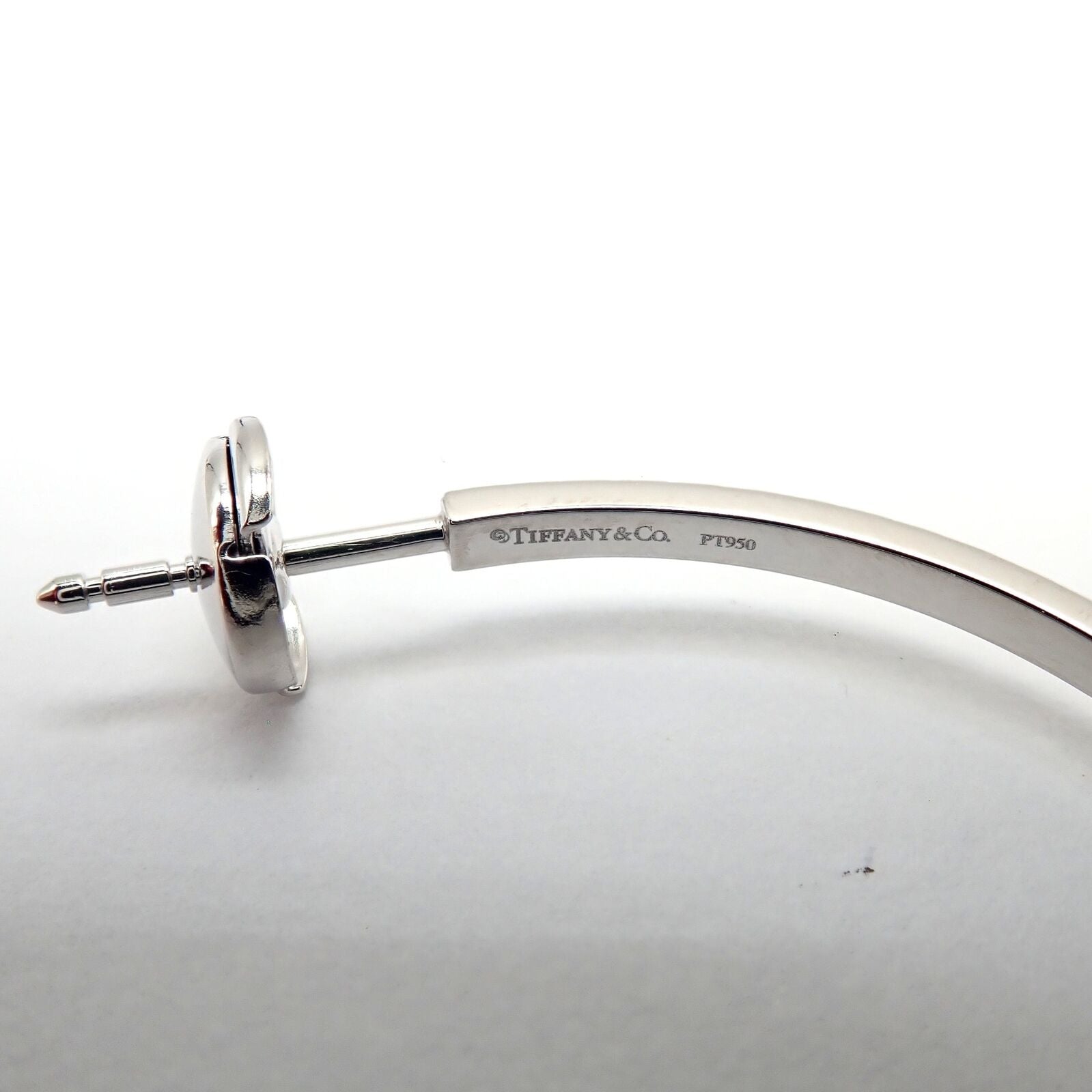 Authentic! Tiffany & Co Platinum Metro Diamond Large Inside Out Hoop Earrings | Fortrove