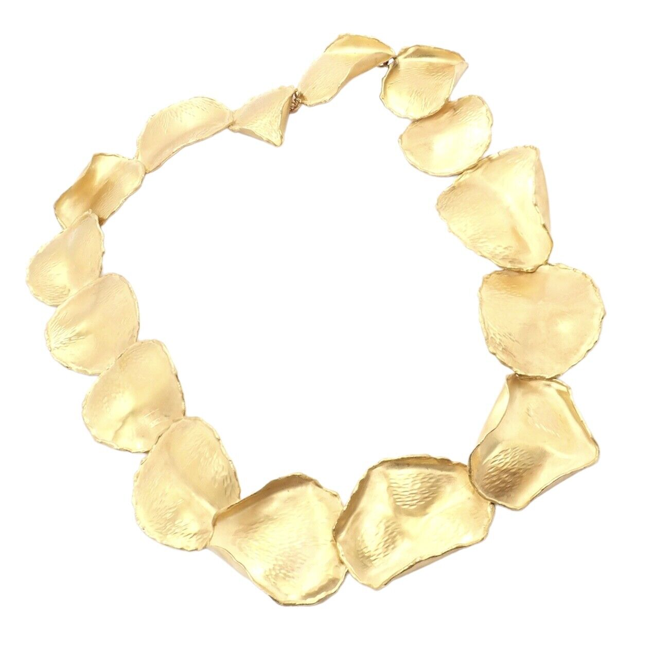 Authentic! Tiffany & Co Angela Cummings 18k Yellow Gold Rose Petal Necklace 1979 | Fortrove