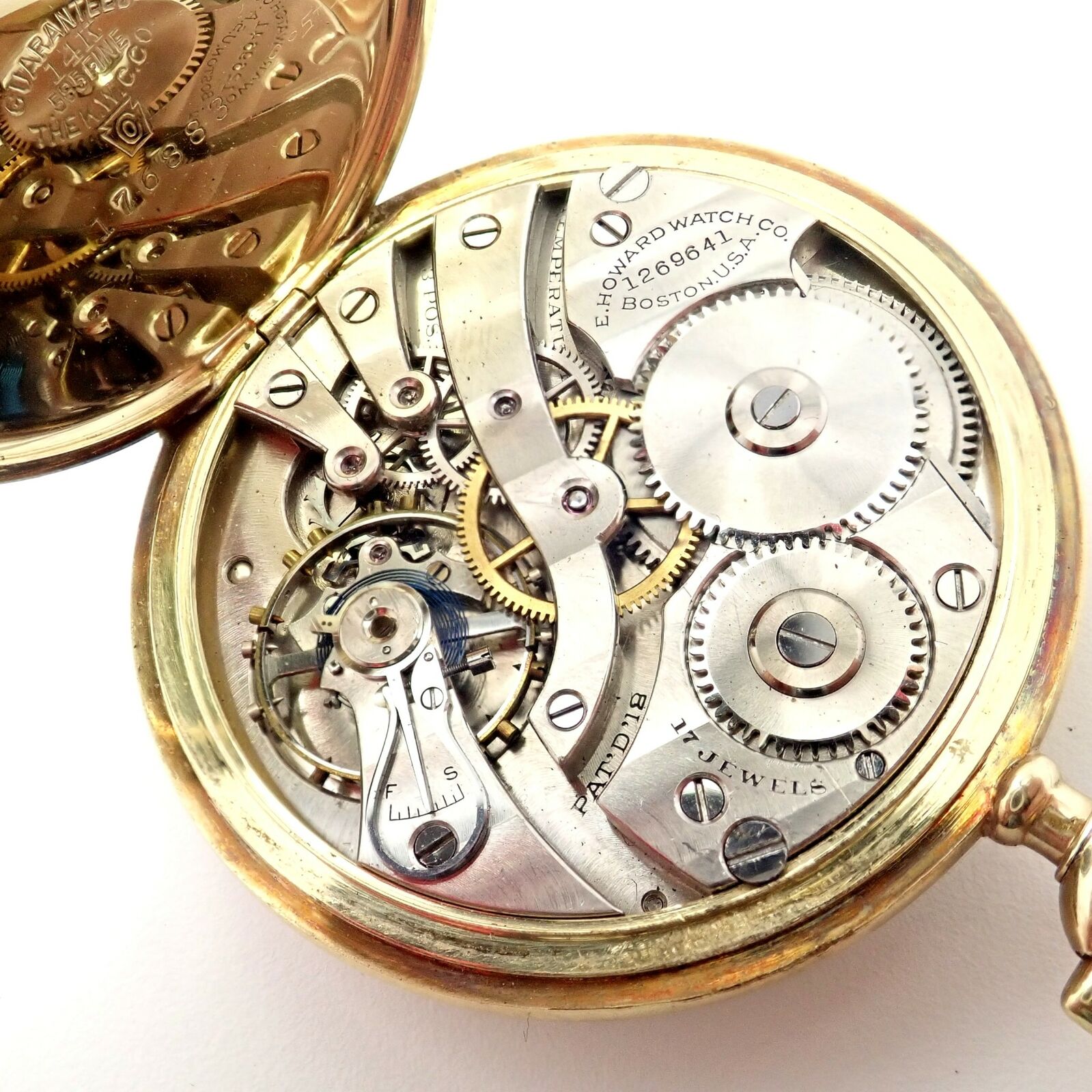 Vintage Howard 14k Yellow Gold 46mm 17j Pocket Watch c. 1920's | Fortrove