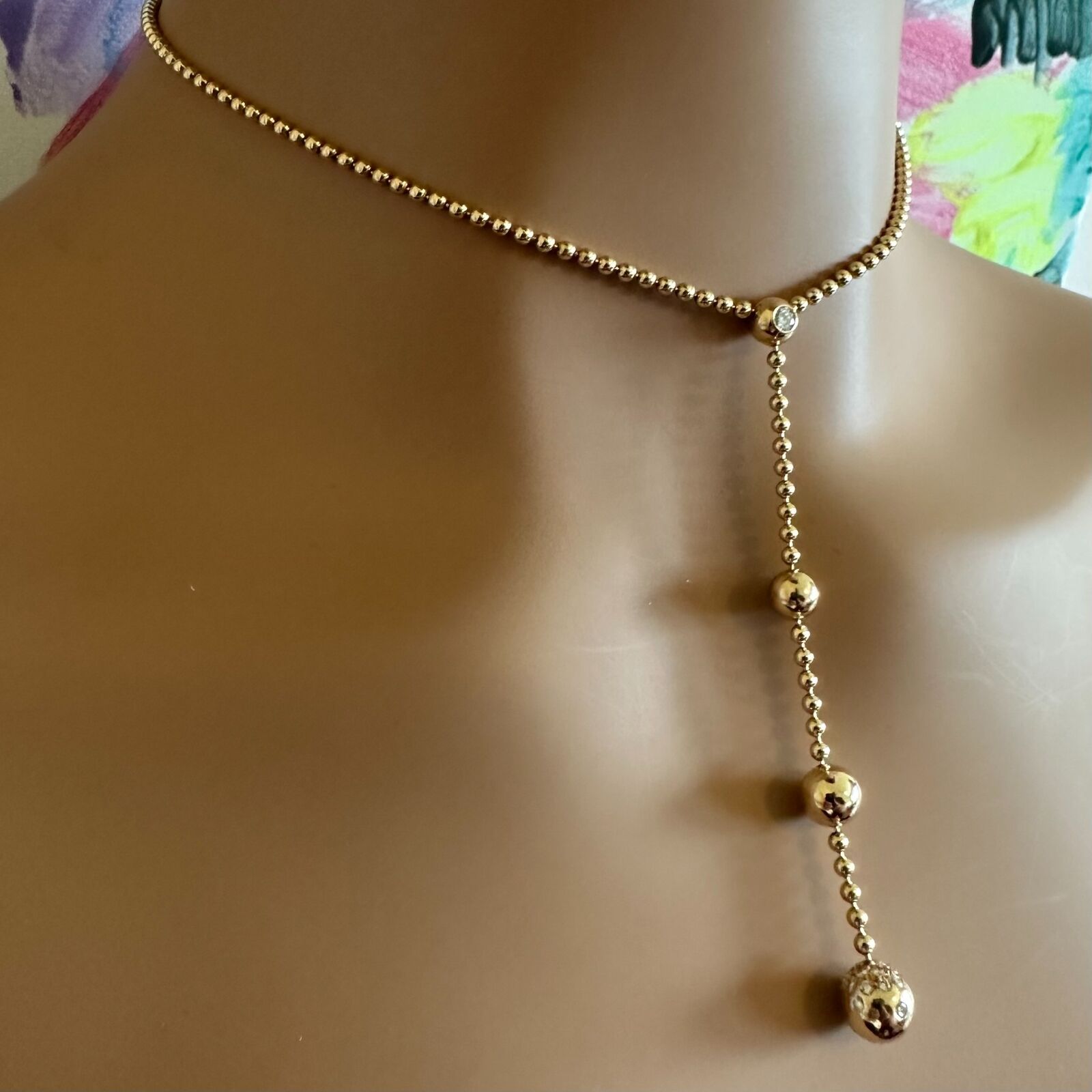 Authentic! Cartier Draperie de Decollate 18k Yellow Gold Diamond Necklace | Fortrove