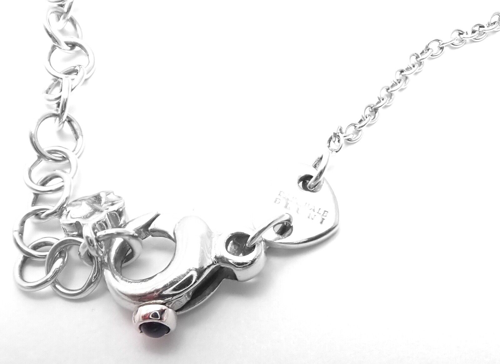 New! Authentic Pasquale Bruni 18k White Gold Diamond Peridot Cross Necklace | Fortrove