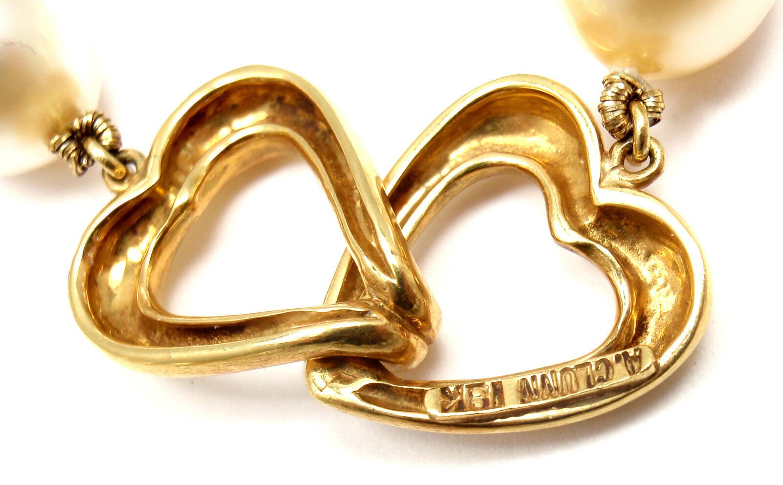 Rare! Authentic Andrew Clunn 18k Yellow Gold Golden Tahitian Pearl Necklace | Fortrove