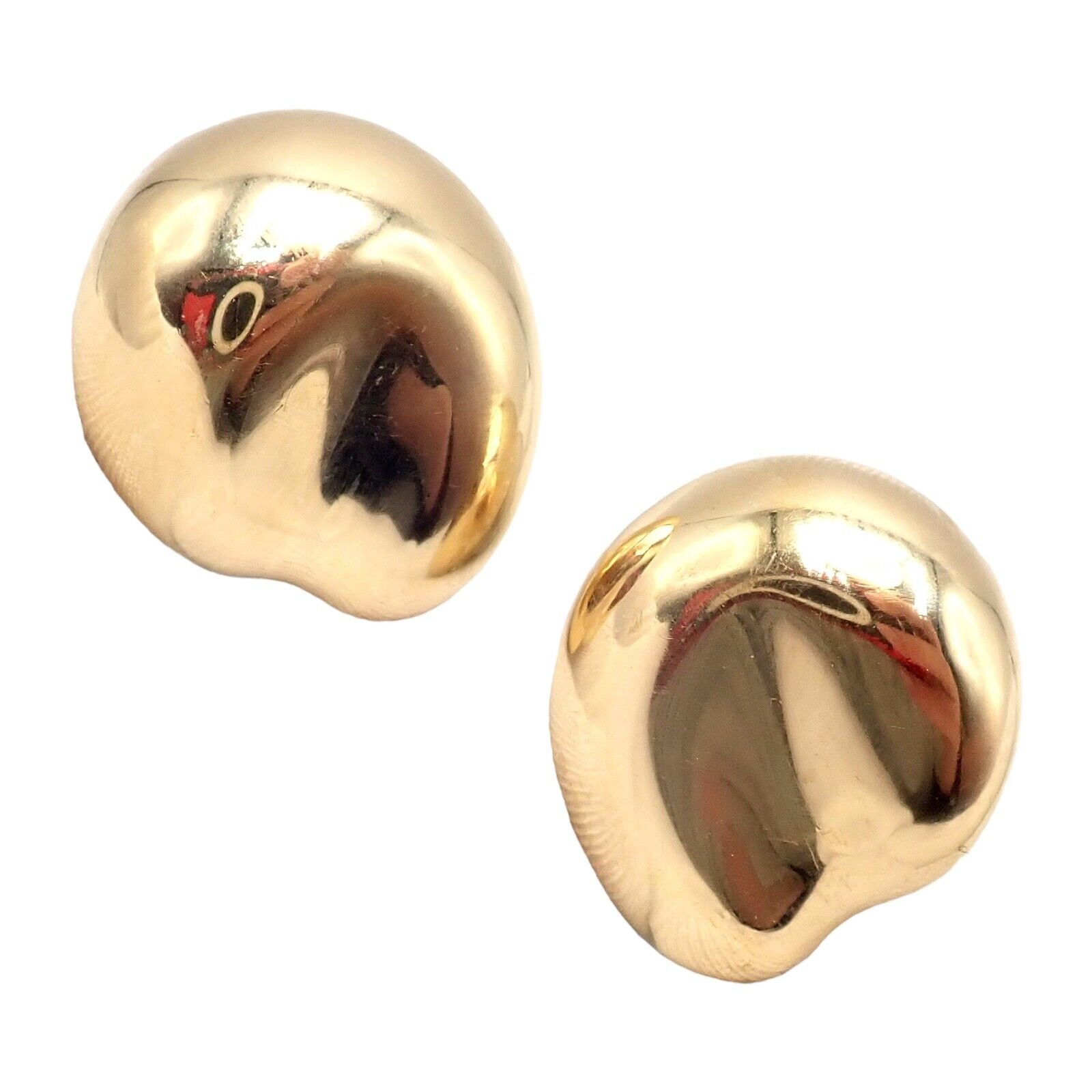 Authentic Tiffany & Co Peretti 18k Yellow Gold Extra Large Thumbprint Earrings | Fortrove