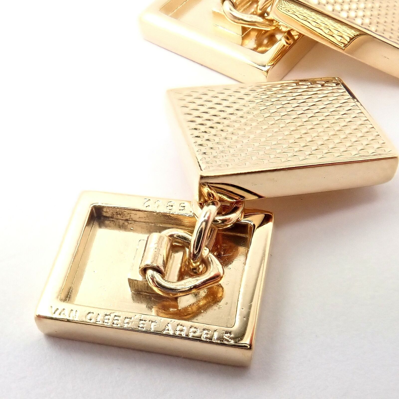 Van Cleef & Arpels Jewelry & Watches:Men's Jewelry:Cufflinks Rare! Authentic Van Cleef & Arpels 18k Yellow Gold Vintage Rectangle Cufflinks