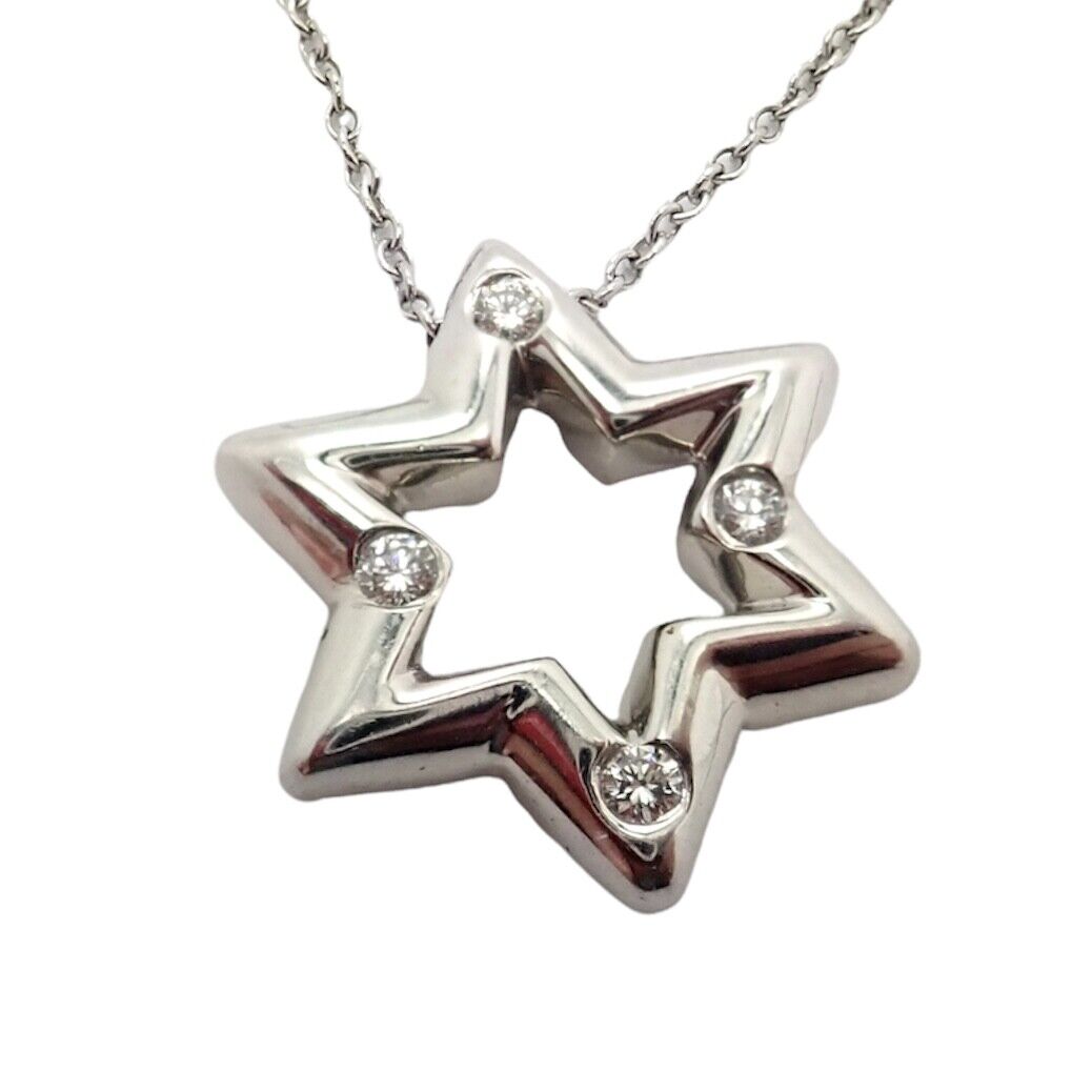 Tiffany diamond star of david necklace Clearance
