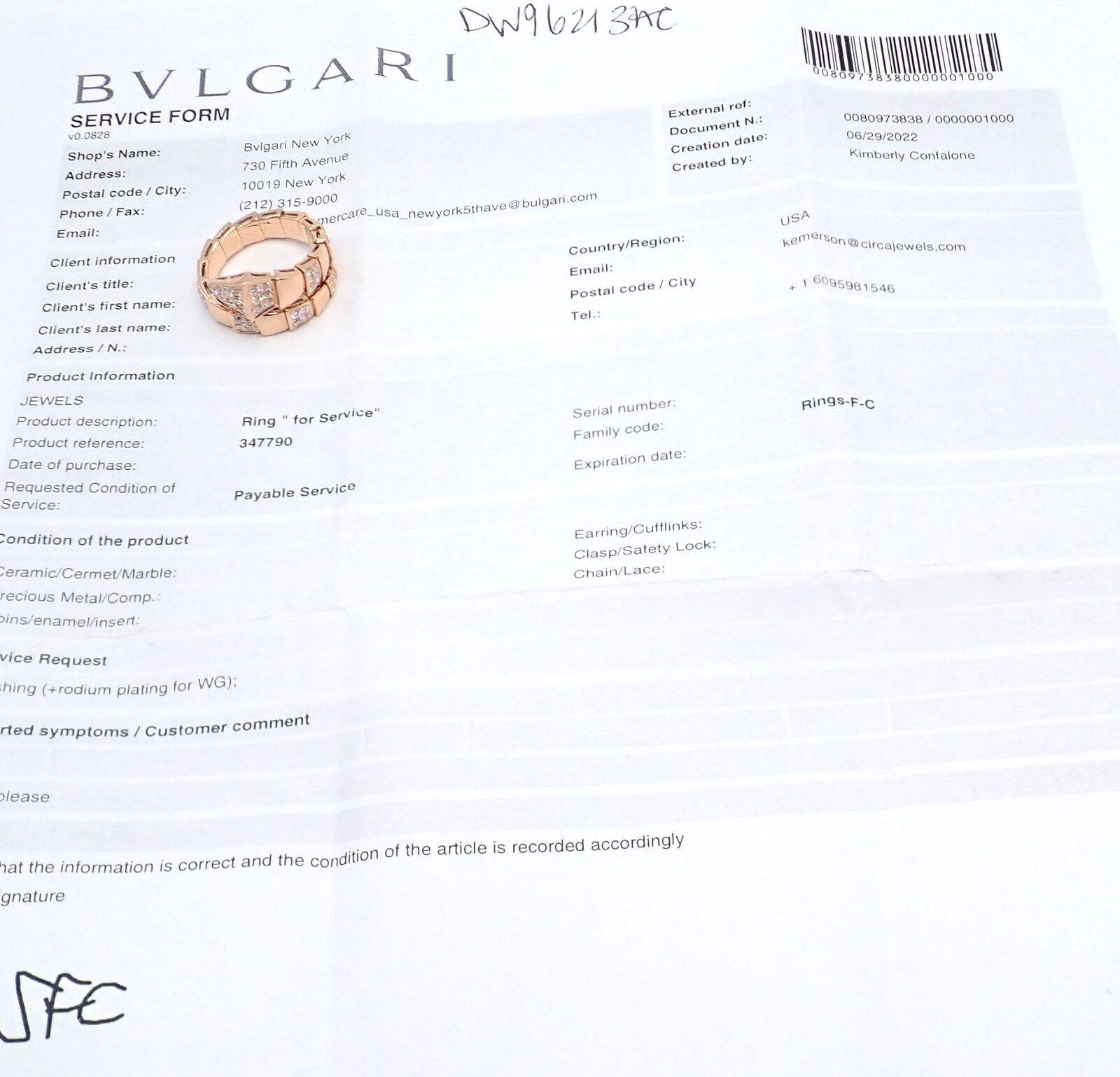Bvlgari Jewelry & Watches:Fine Jewelry:Rings Authentic Bulgari Bvlgari Serpenti Viper 18k Rose Gold Diamond Band Ring Sz 8.75