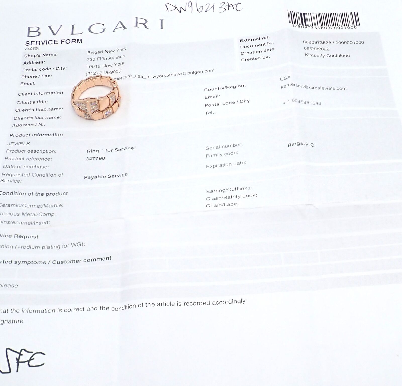Authentic Bulgari Bvlgari Serpenti Viper 18k Rose Gold Diamond Band Ring Sz 8.75 | Fortrove
