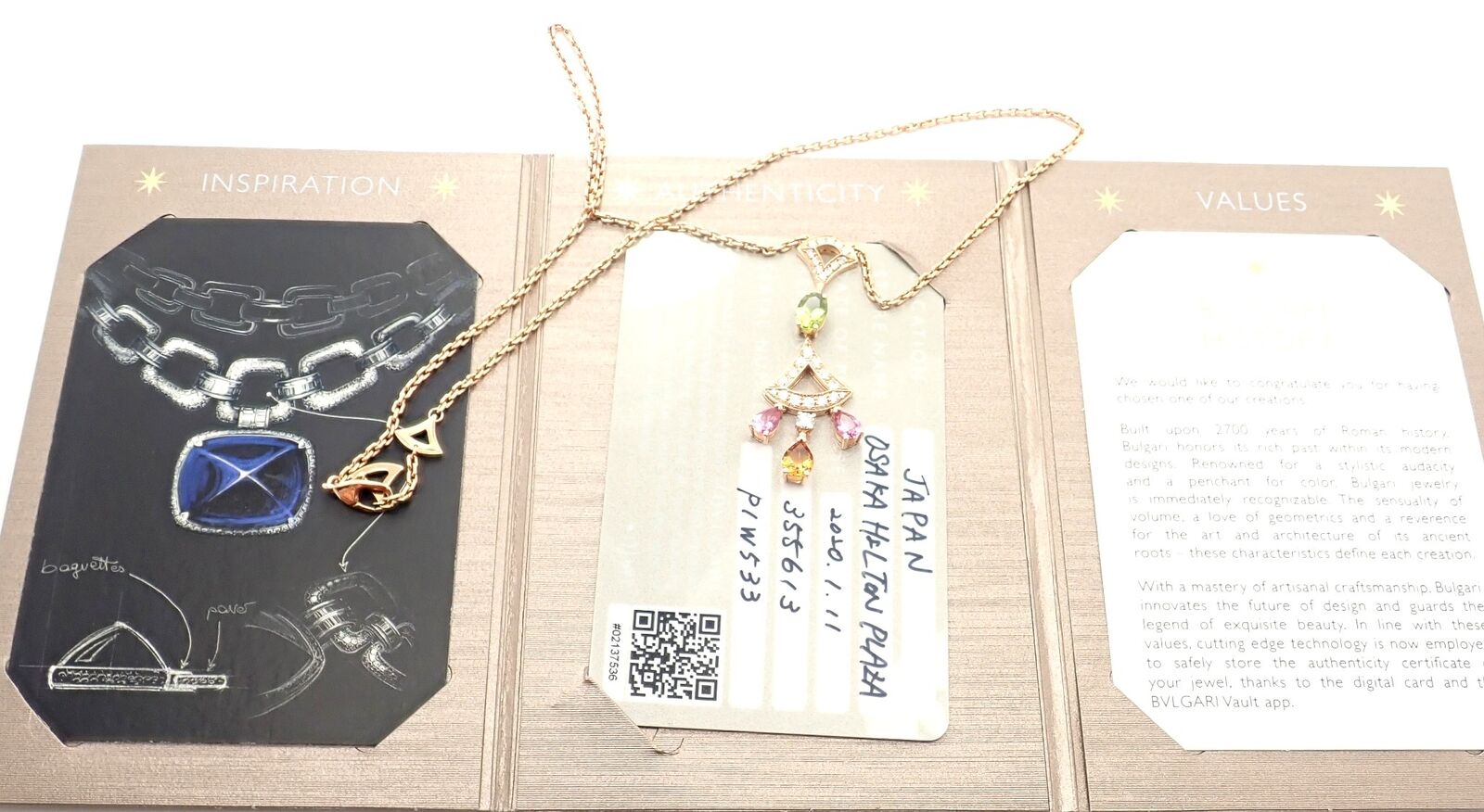 Authentic Bvlgari Bulgari Diva Dream 18k Rose Gold Diamond Peridot Necklace Cert | Fortrove