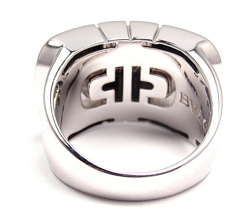 CLASSIC! AUTHENTIC! BVLGARI BULGARI 18K WHITE GOLD PARENTESI RING BAND SIZE 5 | Fortrove