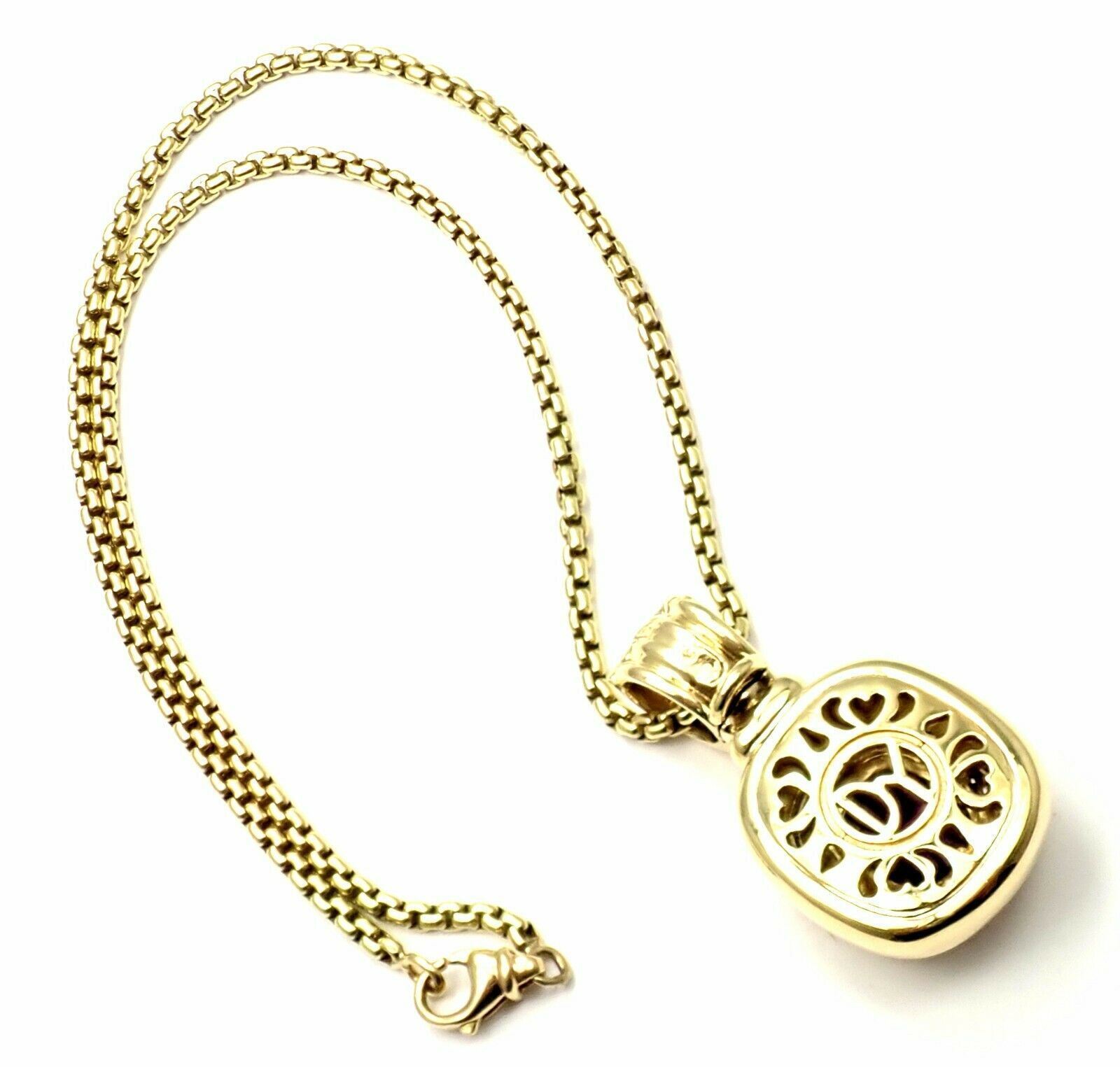 David Yurman Cable 18k Yellow Gold Amethyst Diamond Large Pendant Chain Necklace | Fortrove