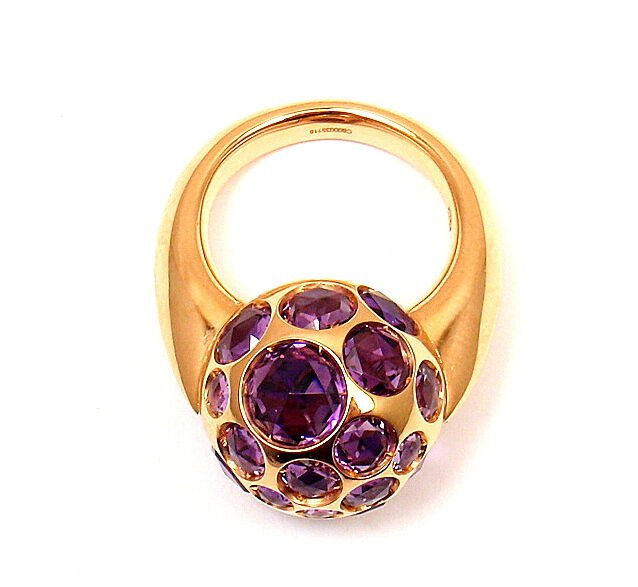 NEW! AUTHENTIC POMELLATO HAREM 18K YELLOW GOLD AMETHYST RING sz 4.5 with TAG | Fortrove