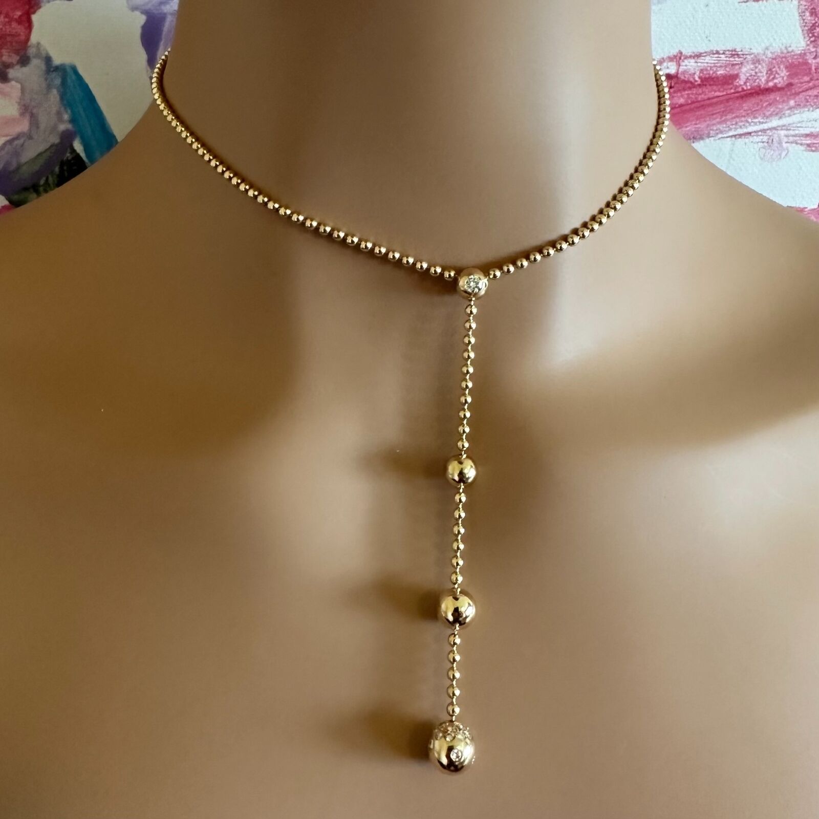 Authentic! Cartier Draperie de Decollate 18k Yellow Gold Diamond Necklace | Fortrove