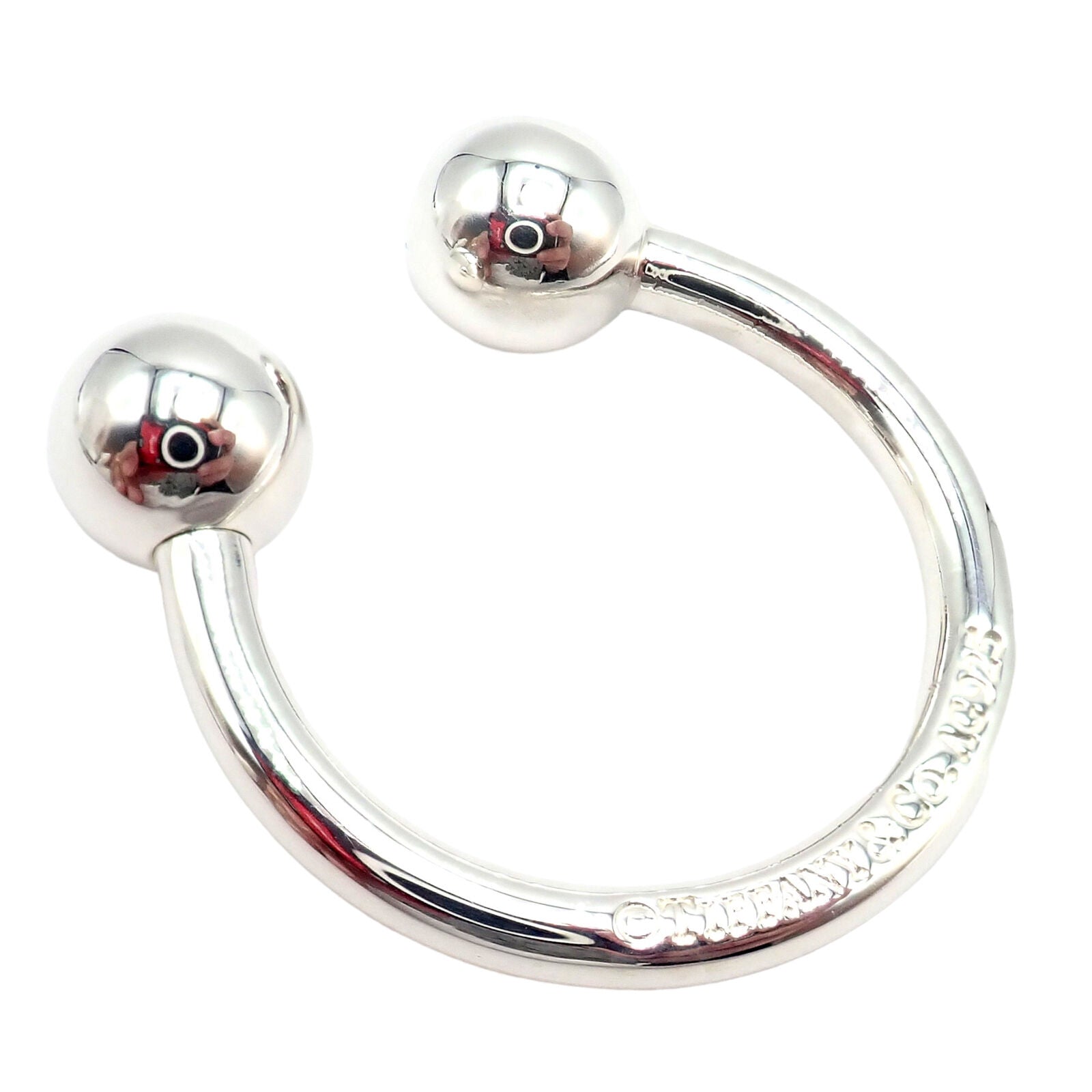 Authentic! Vintage Tiffany & Co. Silver Classic Ball Keychain Keyring | Fortrove