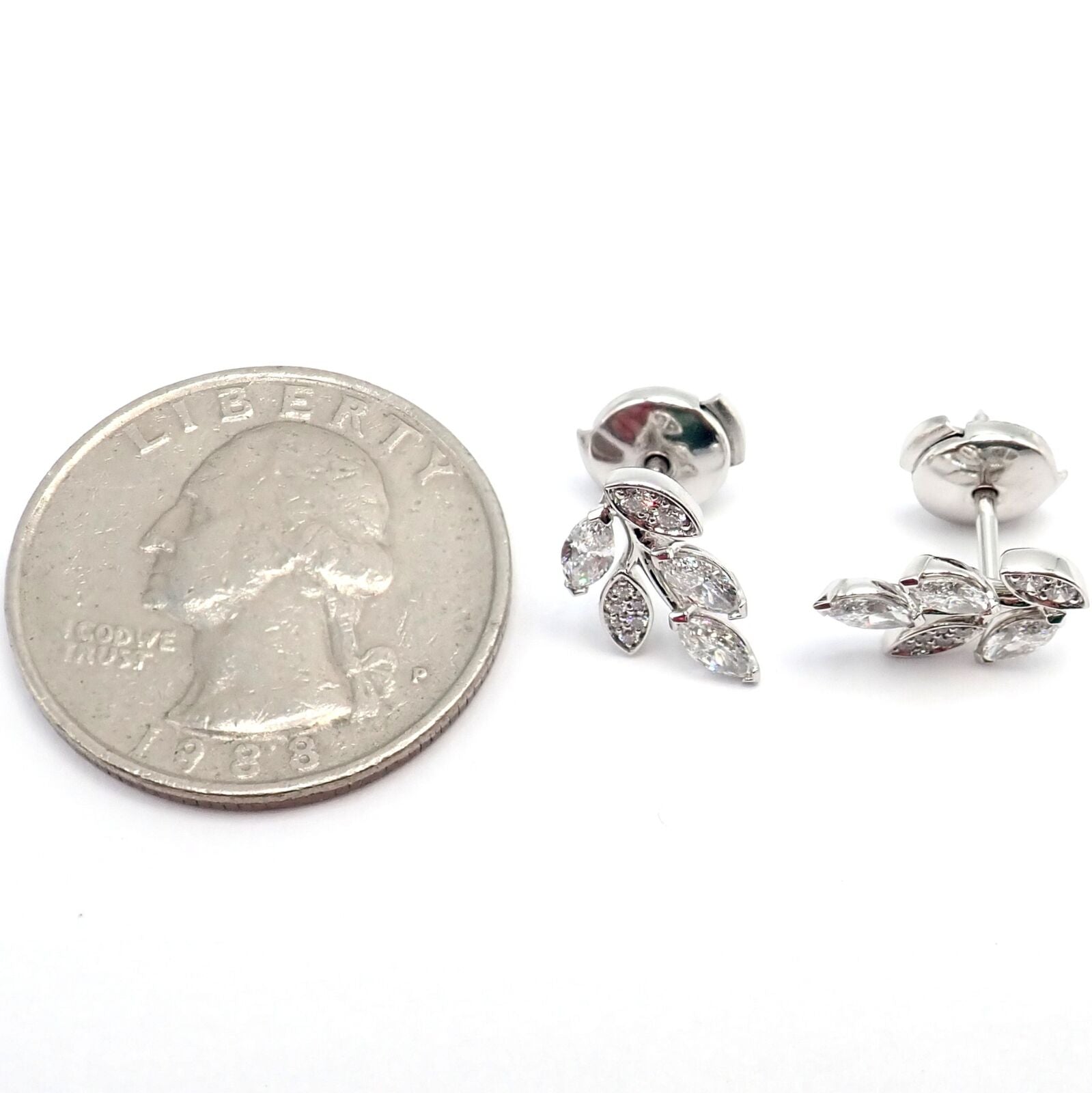 Tiffany & Co. Jewelry & Watches:Fine Jewelry:Earrings Authentic! Tiffany & Co Platinum Victoria Vine Diamond Small Earrings