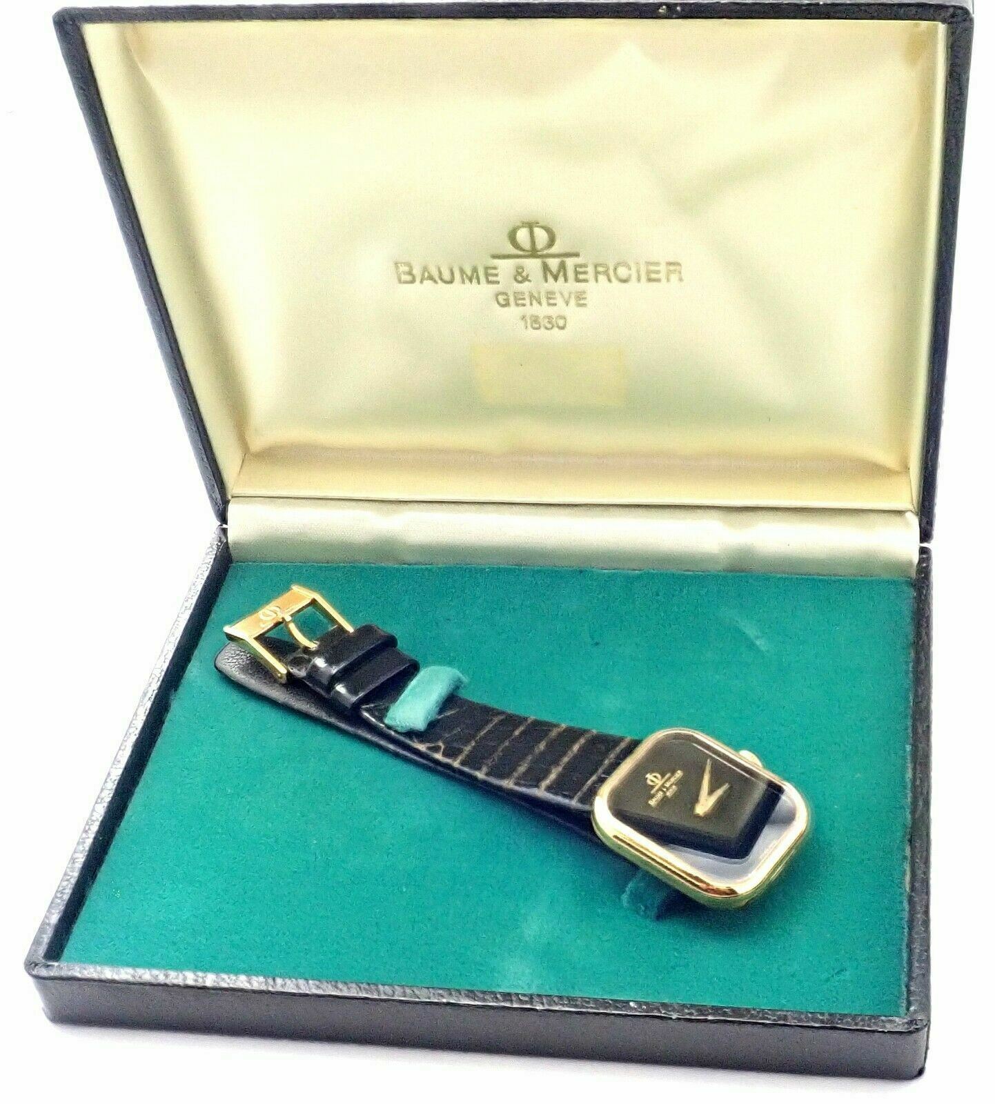 Authentic! Baume & Mercier 18k Yellow Gold Manual Wind Watch 38304 | Fortrove