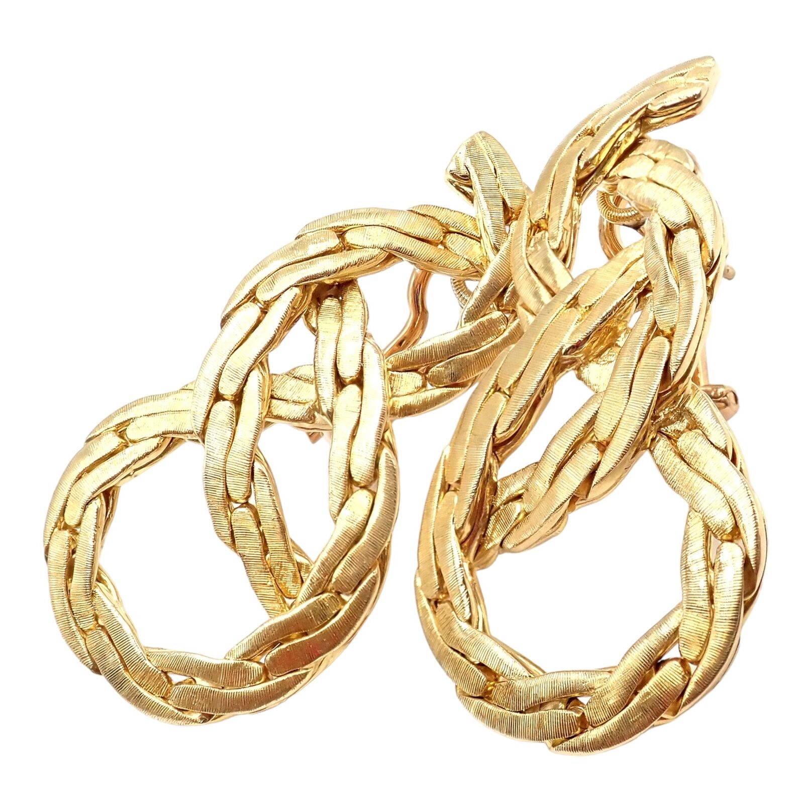 Authentic! Vintage Buccellati 18k Yellow Gold Knot Rope Coil Earrings | Fortrove