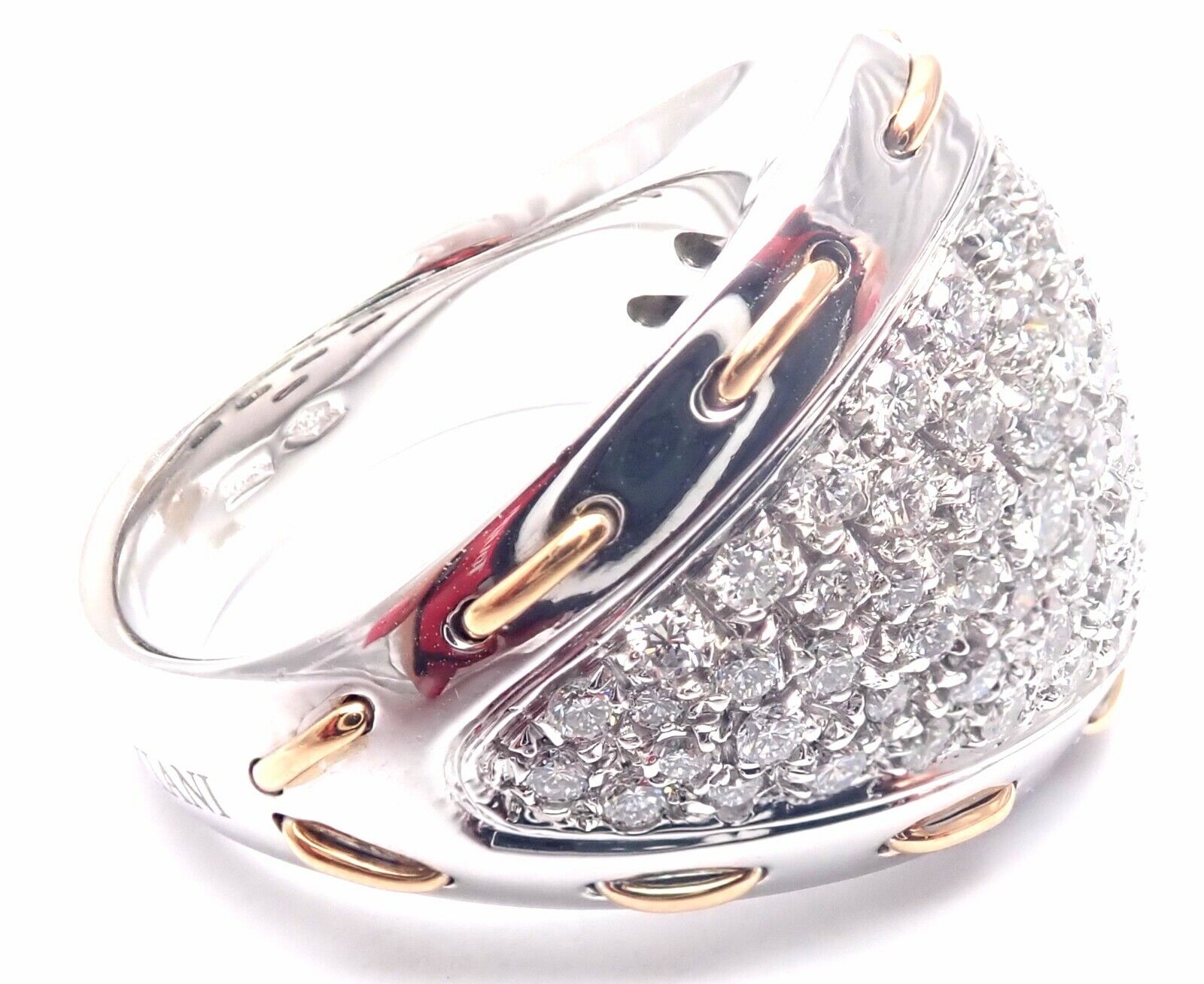 Authentic! Damiani 18k White Gold 1.36ct Diamond Cocktail Ring Retail $11,990 | Fortrove