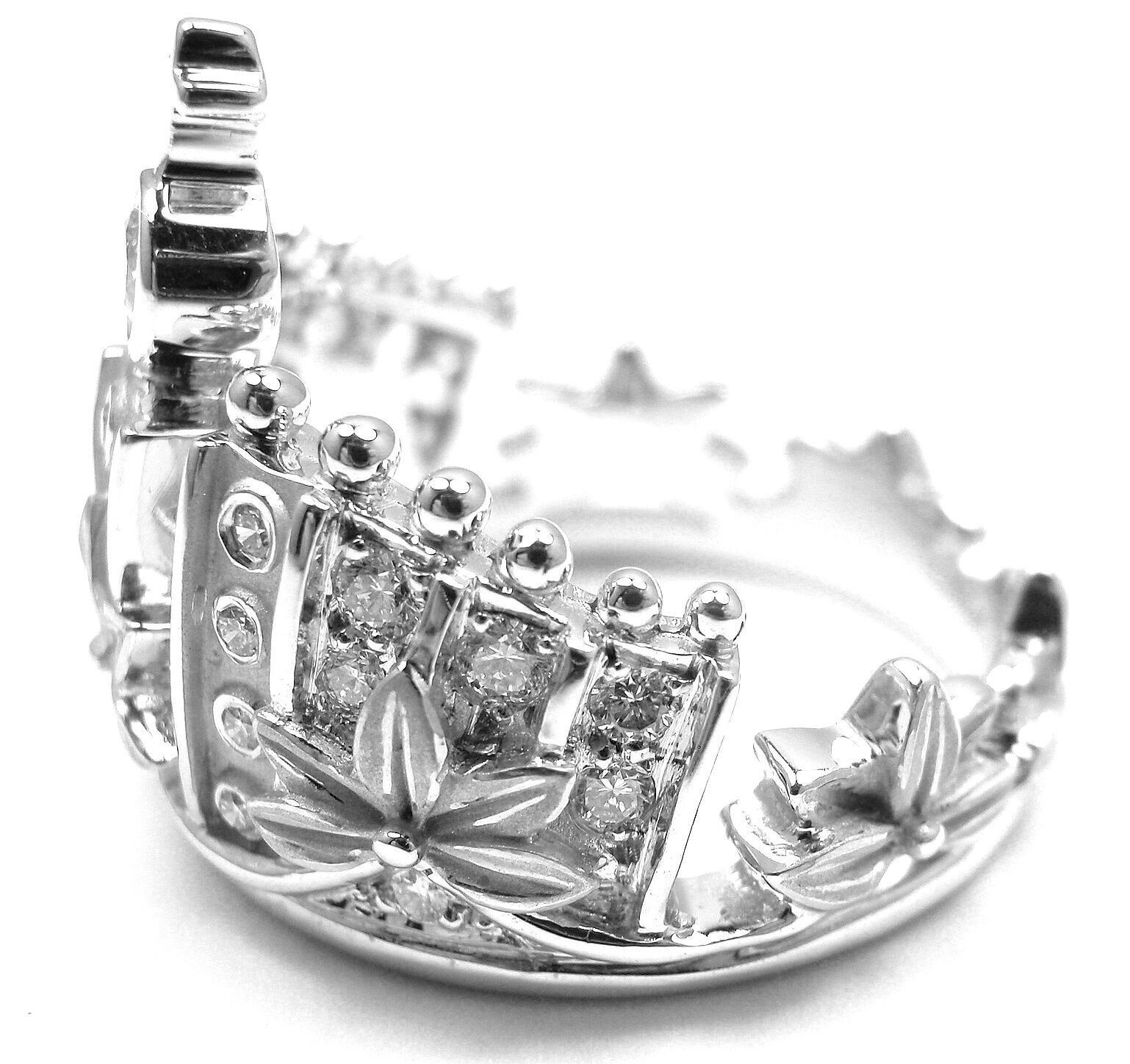 New! Authentic! Carrera Y Carrera 18k W/G Mi Princes Russian Crown Diamond Ring | Fortrove
