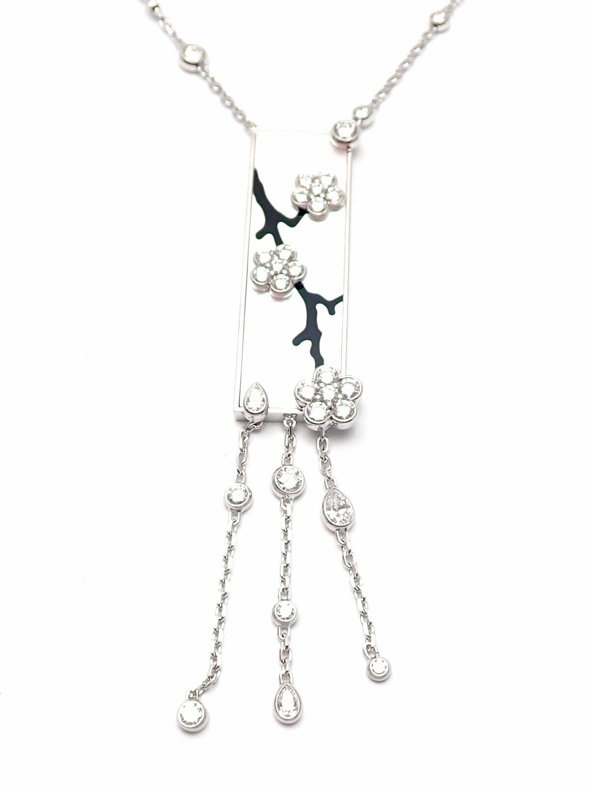 Authentic! Van Cleef & Arpels Miroir Des Eaux 18k Gold Diamond MOP Necklace | Fortrove