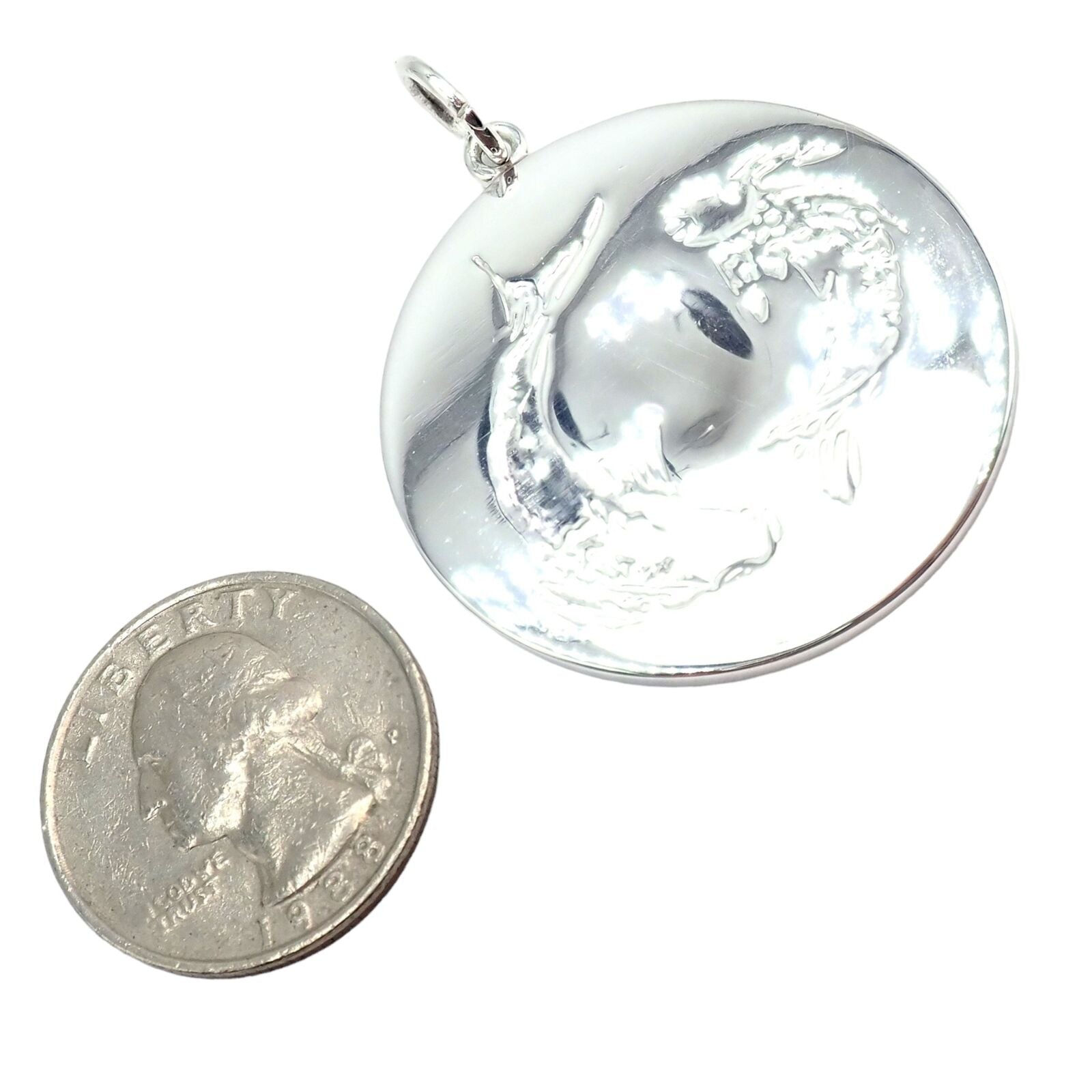 Authentic! Vintage Rare Tiffany & Co Silver Zodiac Pisces Large Pendant | Fortrove