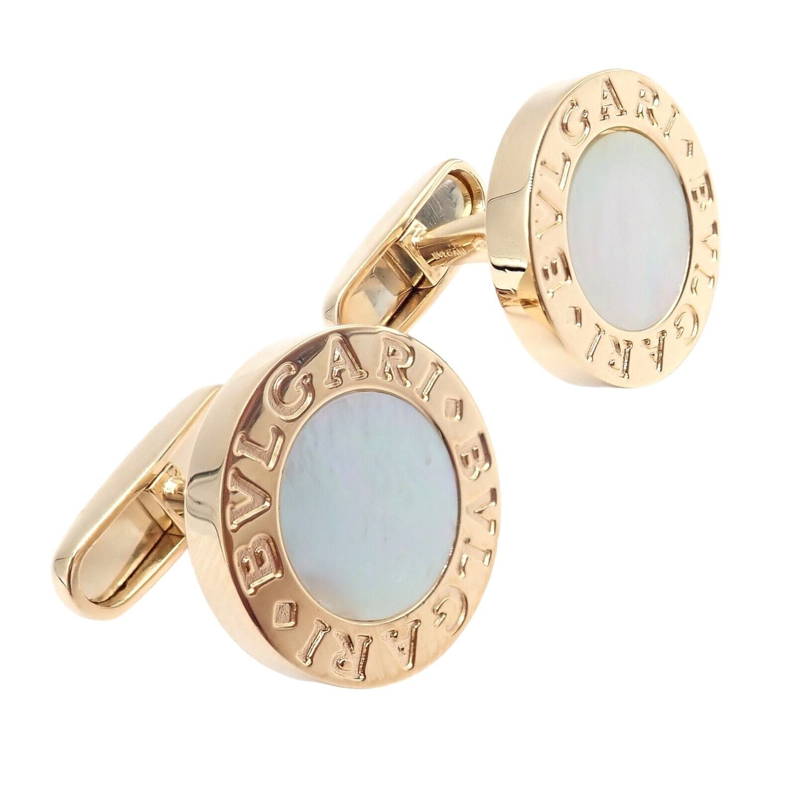 Authentic! Bvlgari Bulgari 18k Yellow Gold Multicenter Cufflink Kit Set | Fortrove