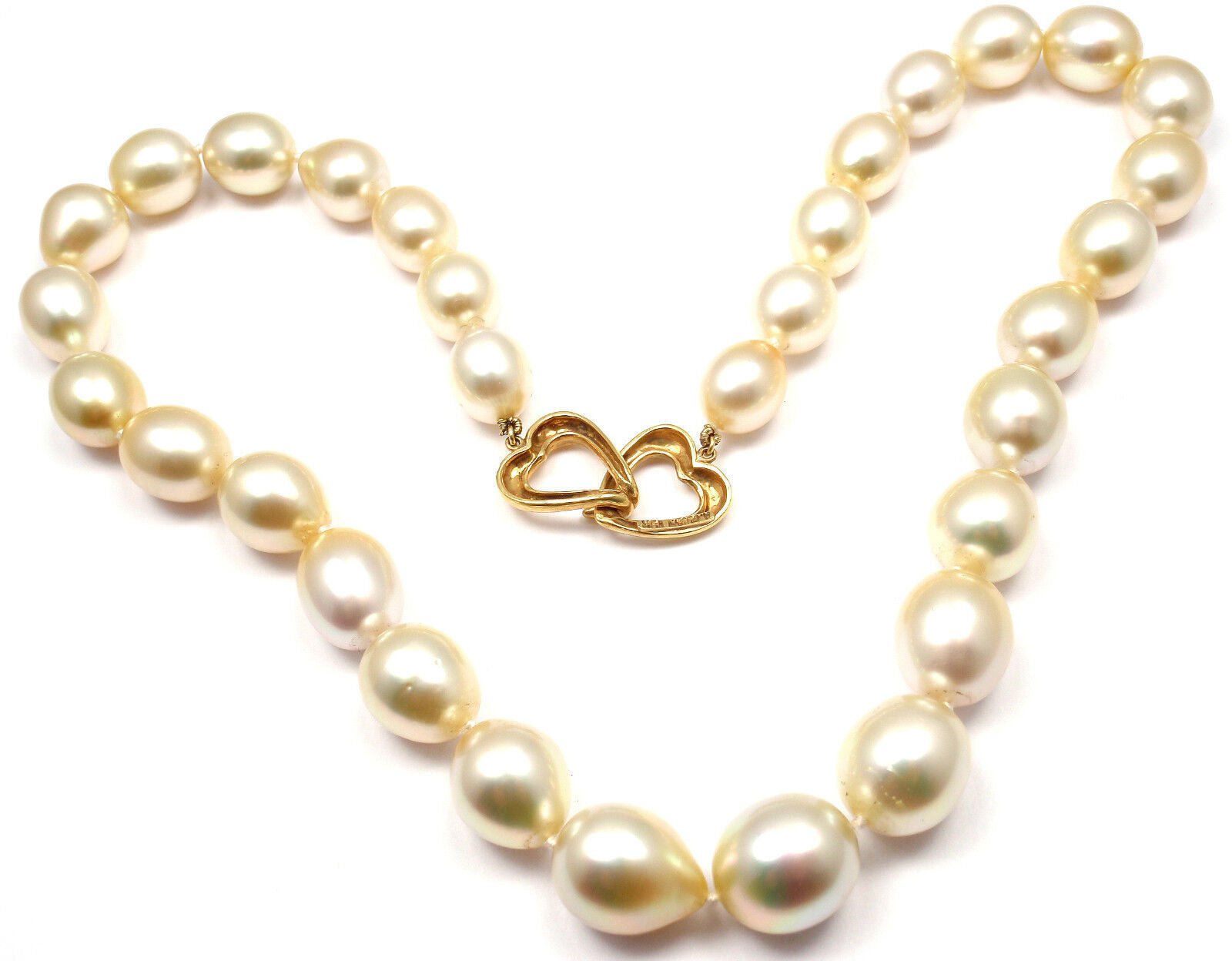 Rare! Authentic Andrew Clunn 18k Yellow Gold Golden Tahitian Pearl Necklace | Fortrove