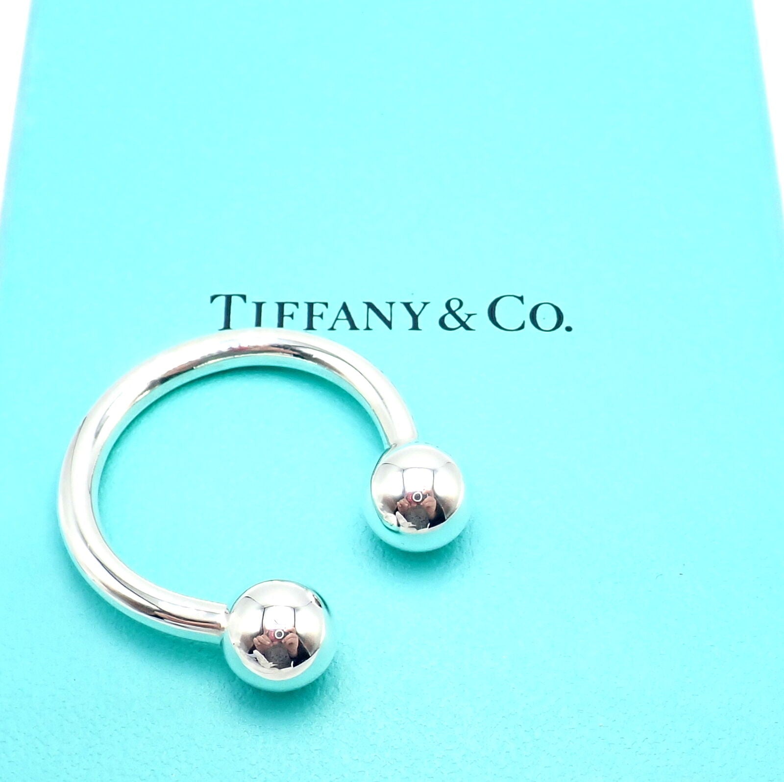 Authentic! Vintage Tiffany & Co. Silver Classic Ball Keychain Keyring | Fortrove