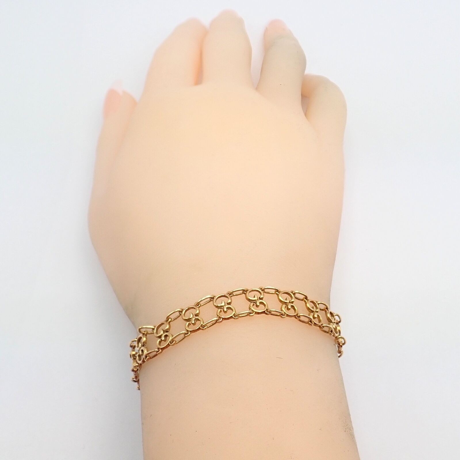Vintage! Authentic Gucci 18k Yellow Gold Logo Bracelet | Fortrove