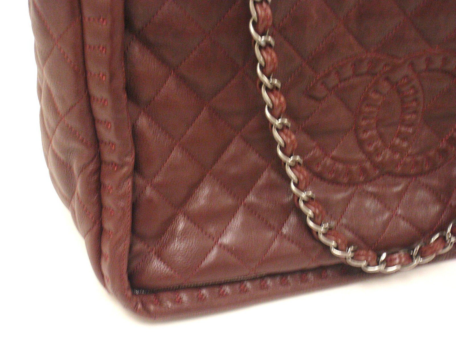 AUTHENTIC 2012 CHANEL ISTANBUL SOFT CAVIAR TOTE BURGUNDY LEATHER HANDBAG | Fortrove