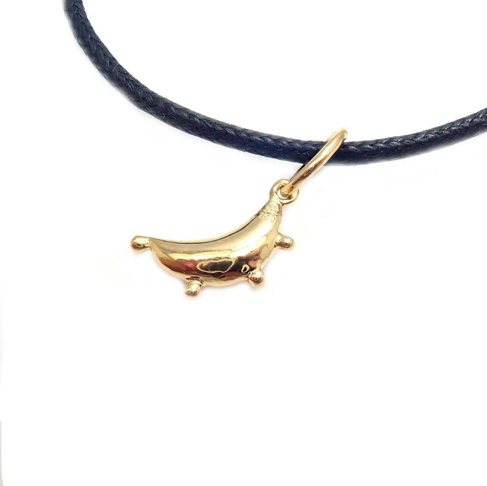Temple St Clair 18k Crescent Moon Charm Cord Bracelet | Fortrove
