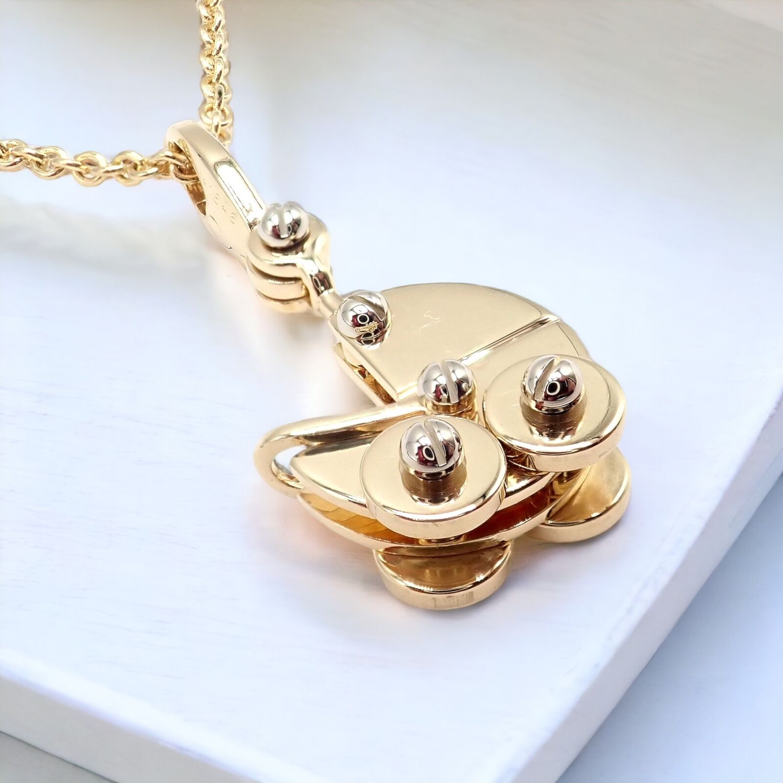 Authentic! Cartier 18k Yellow Gold Baby Carriage Stroller Charm Pendant Necklace | Fortrove