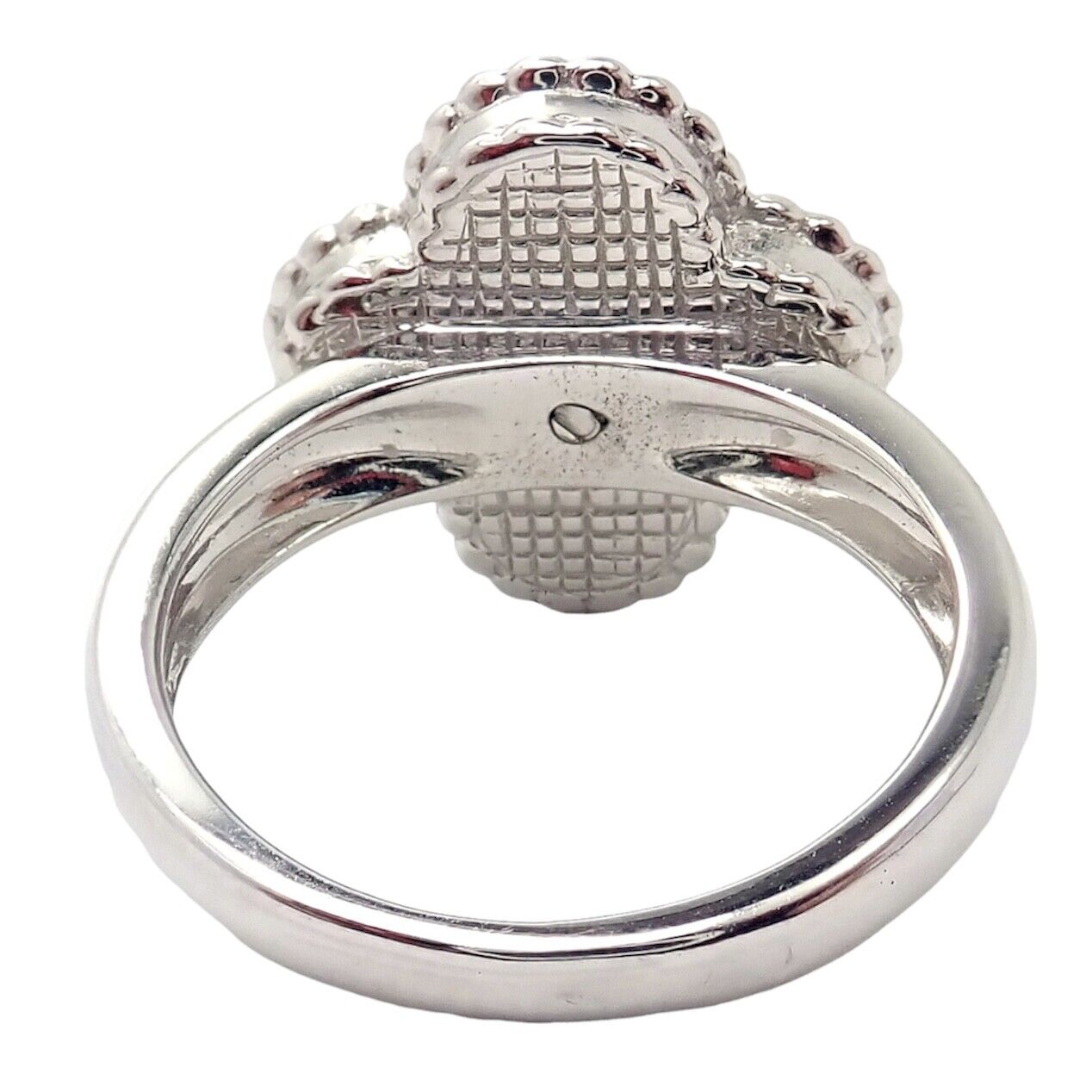 Authentic! Van Cleef & Arpels Alhambra 18k Gold Diamond Turquoise Ring Paper | Fortrove