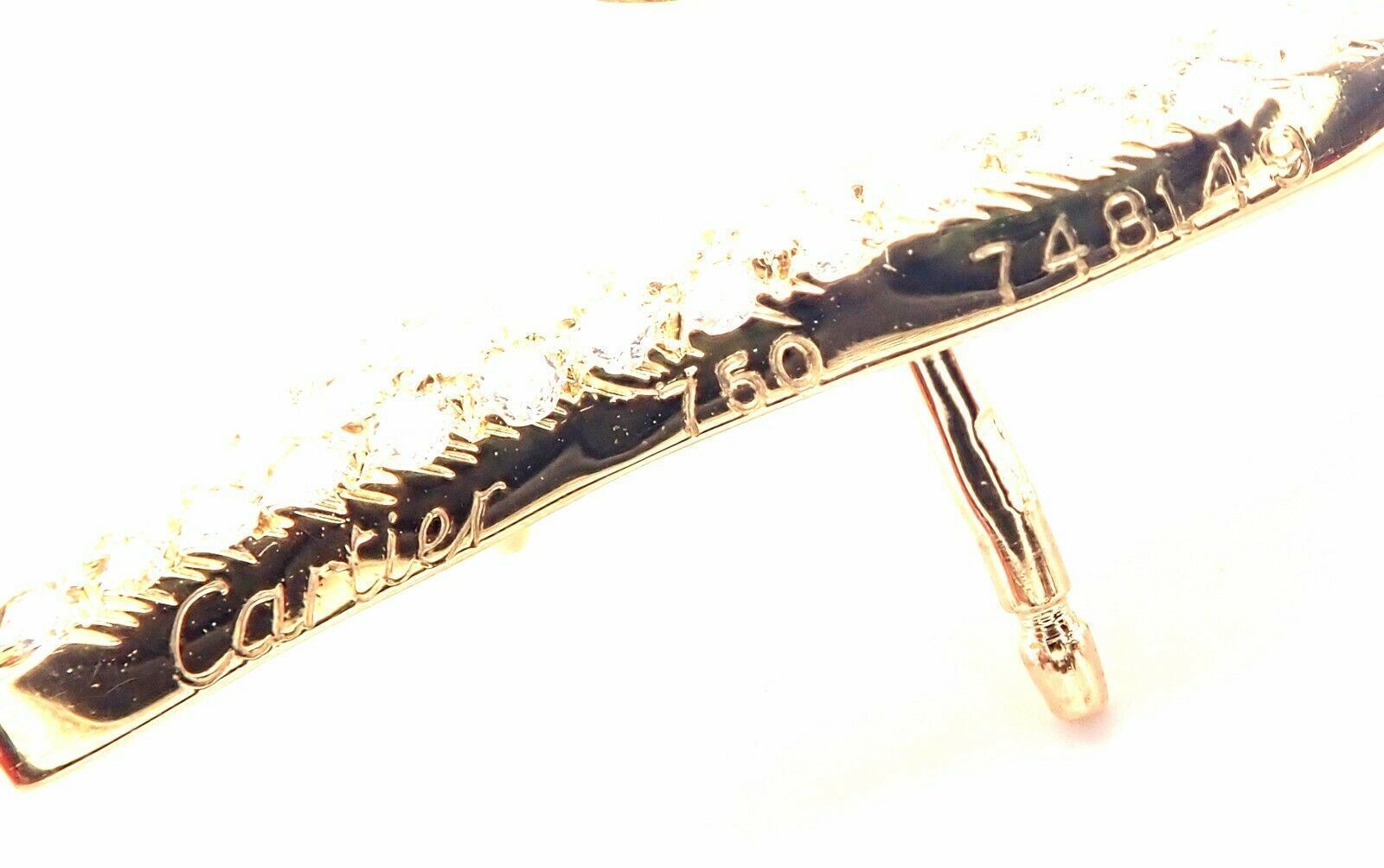 Authentic! Cartier Panther Panthere 18k Yellow Gold Diamond Tie Lapel Brooch Pin | Fortrove