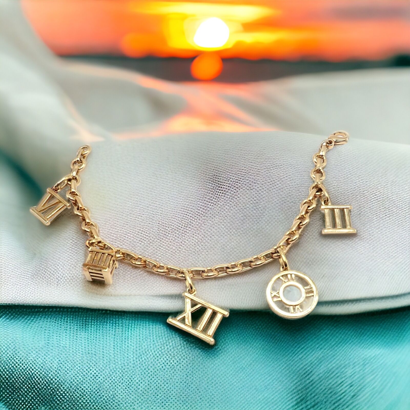 Vintage Tiffany & Co. 18k Yellow Gold Atlas Charm Bracelet 2003 | Fortrove