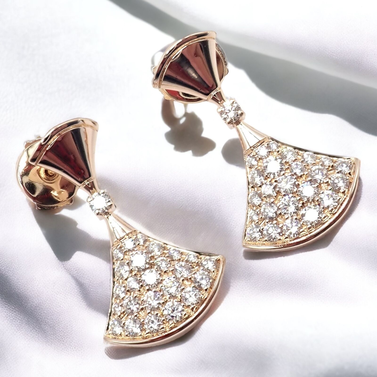 Bvlgari Jewelry & Watches:Fine Jewelry:Earrings Authentic! Bulgari Bvlgari 18k Rose Gold Diamond Diva Dream Earrings