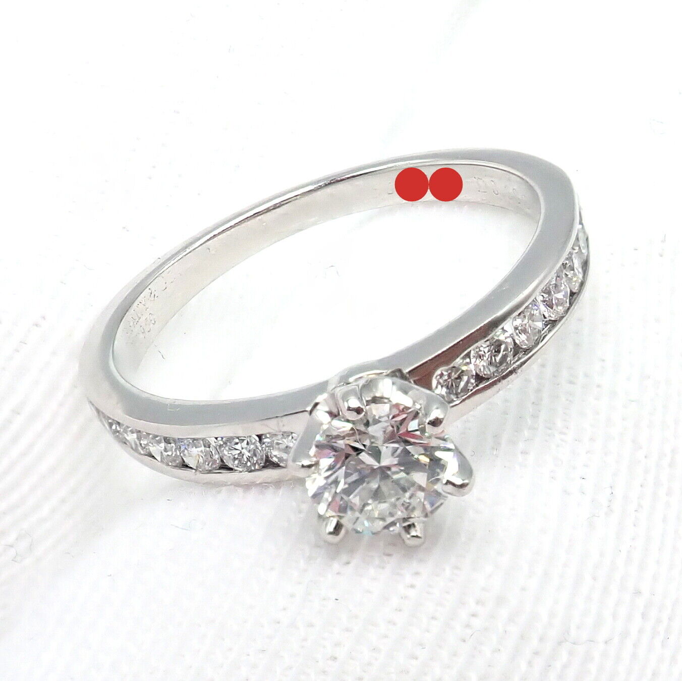 Authentic Tiffany & Co. Platinum 0.59ctw Diamond Engagement Ring sz 5.25 | Fortrove