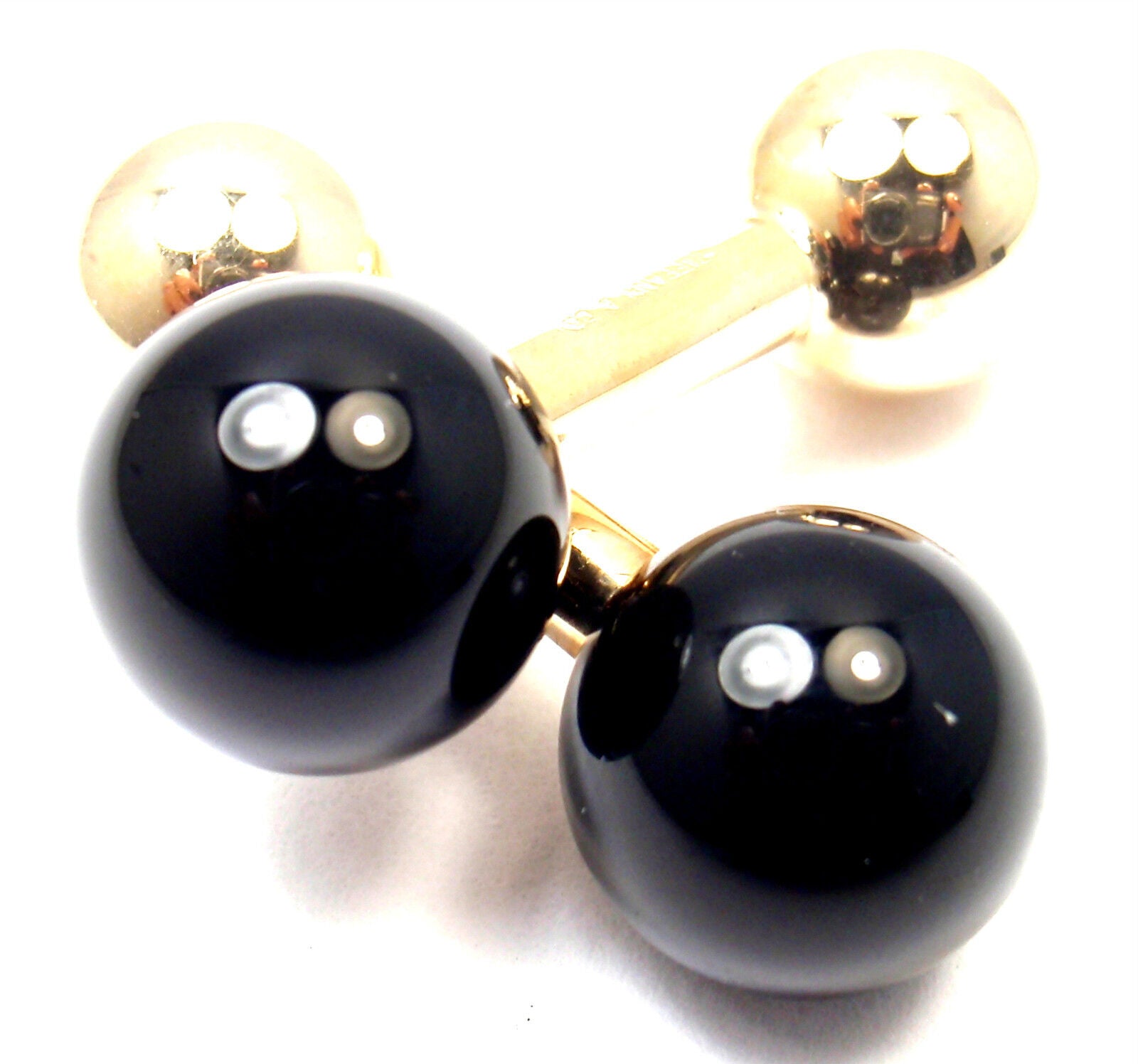 Authentic! Vintage Tiffany & Co 14k Yellow Gold Black Onyx Cufflinks | Fortrove