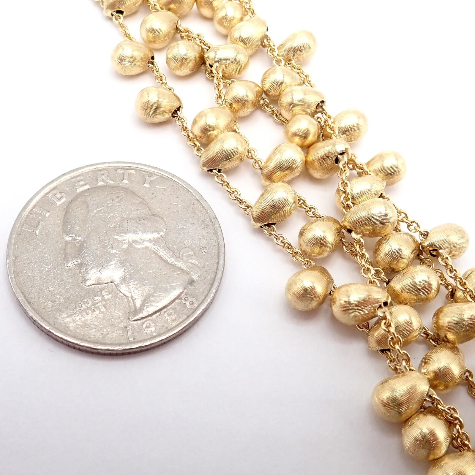 Authentic! Marco Bicego 18k Yellow Gold Five 5 Stand Acapulco Bead Bracelet | Fortrove