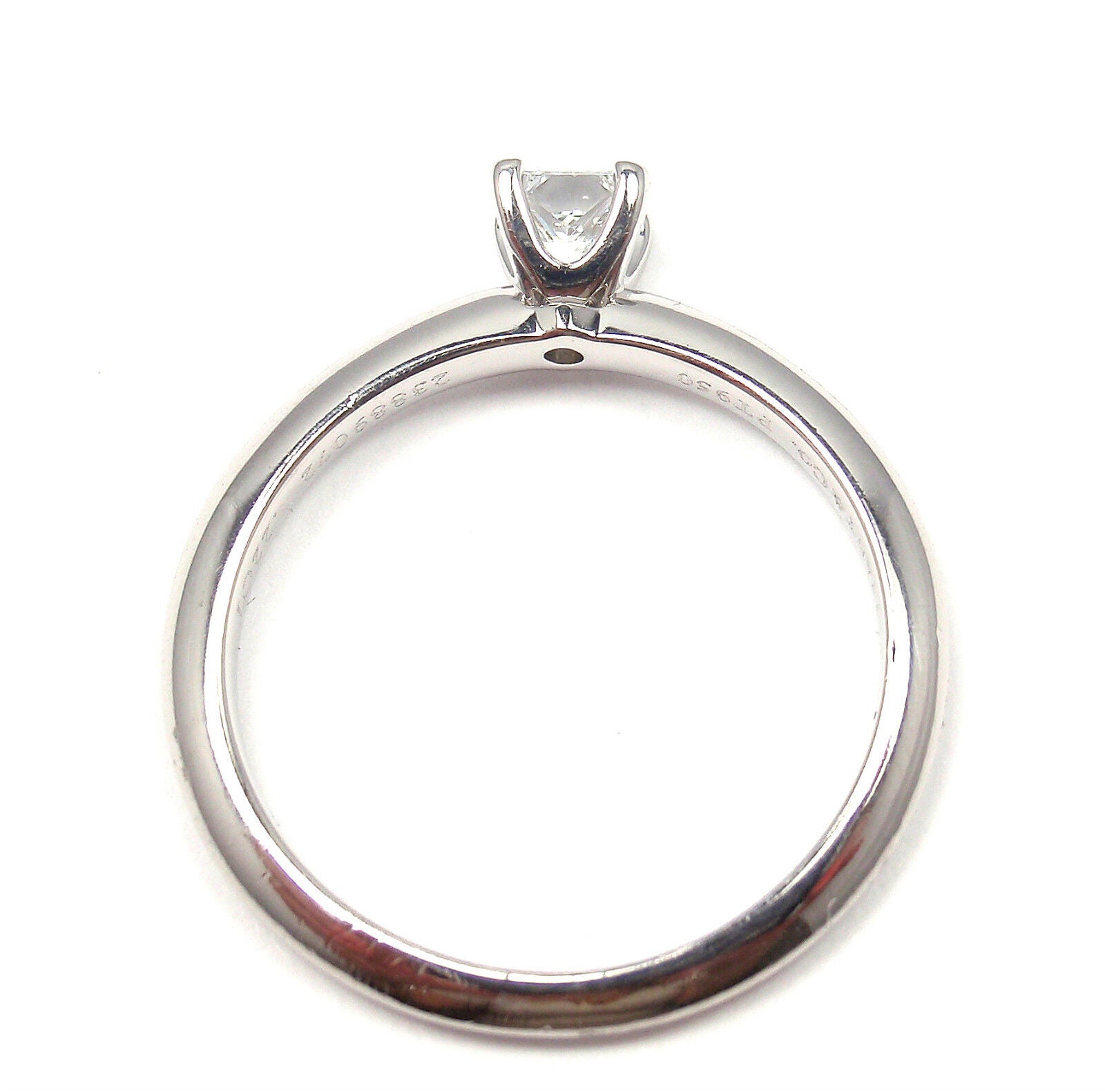 TIFFANY & CO PLATINUM SQUARE CUT DIAMOND 0.22CT VS2 D TRIPLE X ENGAGEMENT RING | Fortrove