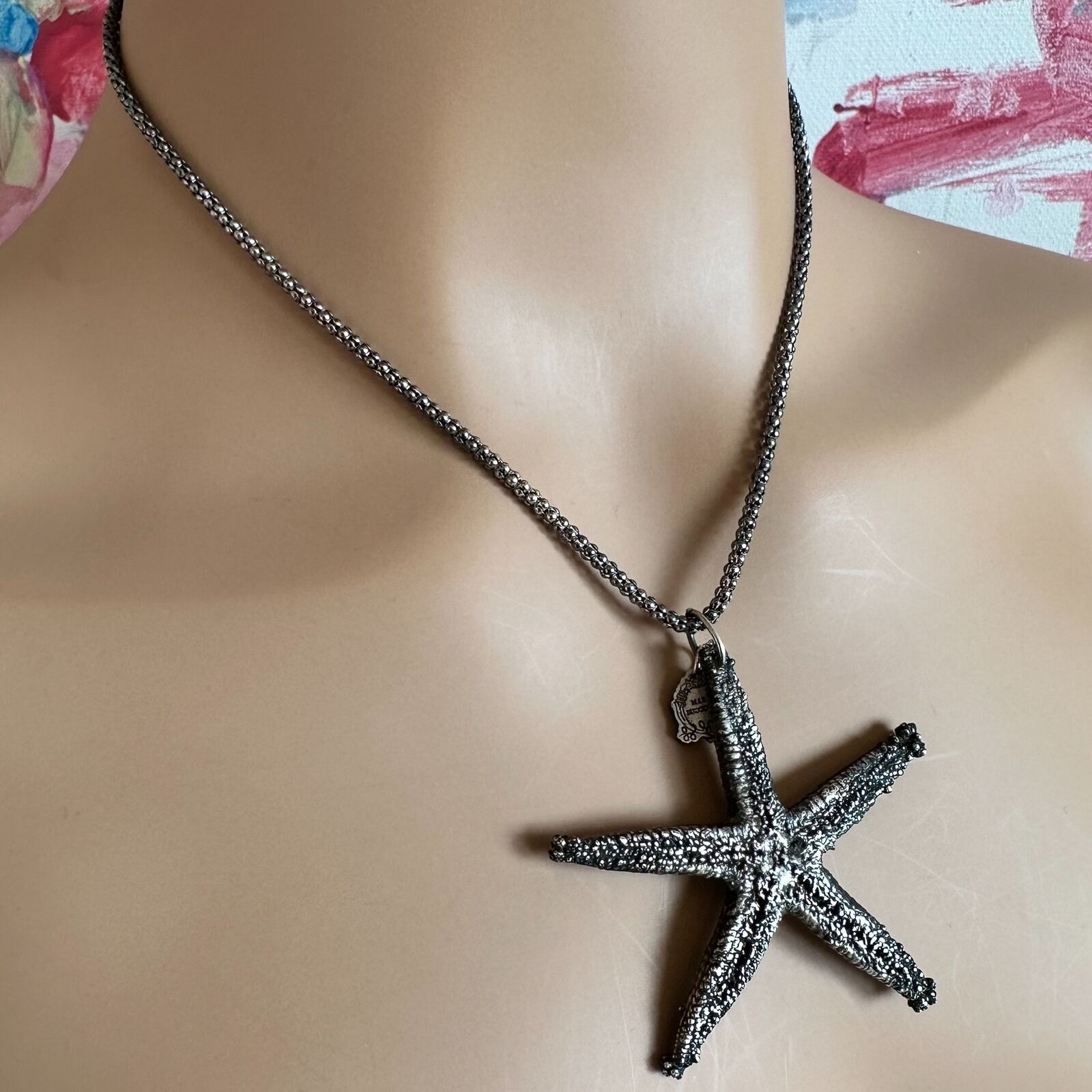 Rare! Vintage Mario Buccellati Silver Large Starfish Statement Necklace | Fortrove