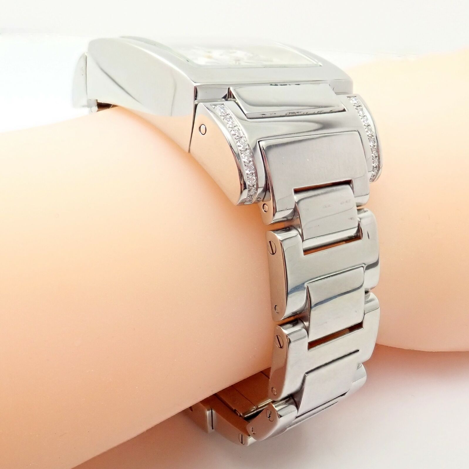 Rare! De Grisogono Stainless Steel Diamond Ladies Dual Time Instrumentino Watch | Fortrove